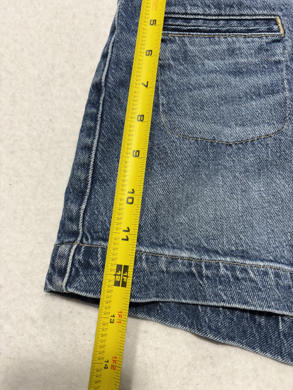 FRAME Shorts Womens 25 Blue Le Hardy Short High Rise Mom Denim Zip Fly