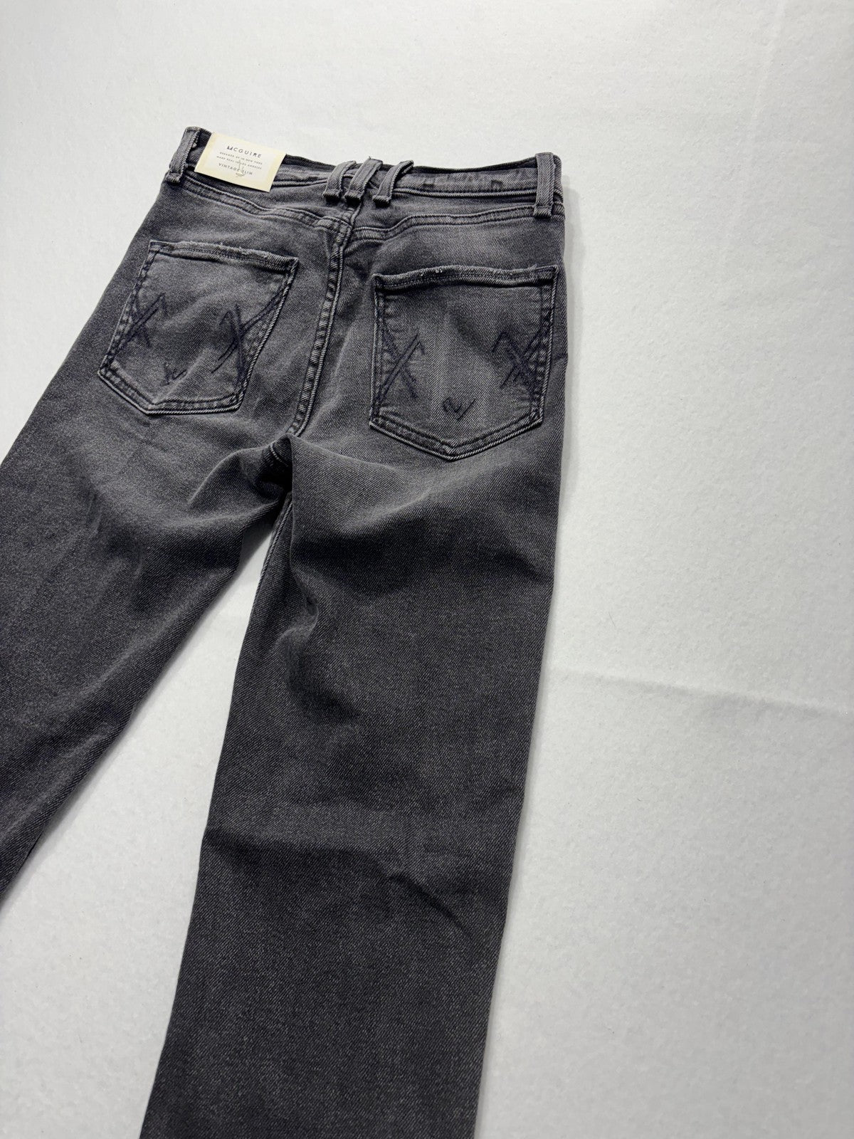 McGuire Bellwoods Vintage Slim Jeans Womens 25 Gray Beaded Rhinestone 25x30