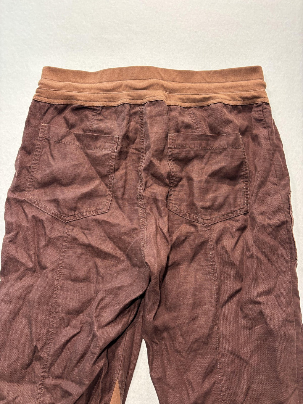 Anthropologie Jogger Pants Womens Medium Brown Nomad Cargo Twill Elastic Waist