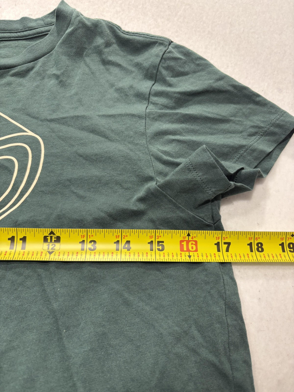 PINK Victoria's Secret Shirt Womens S Green Crew Neck 3D Logo Graphic Tee Casual