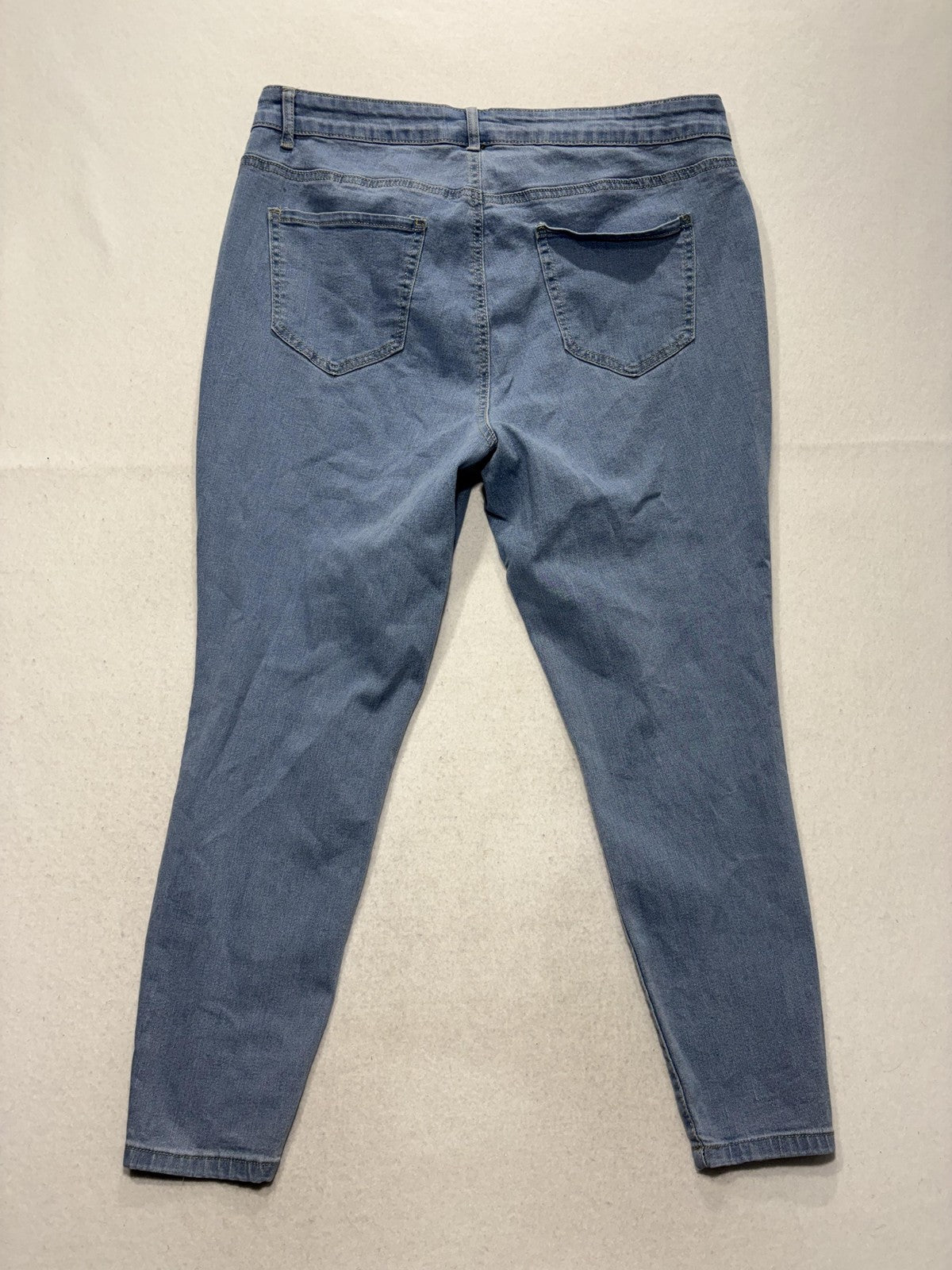 Honey & Bristle Jeans Womens 16 Plus Blue Light Wash High Rise Skinny 36x26.5