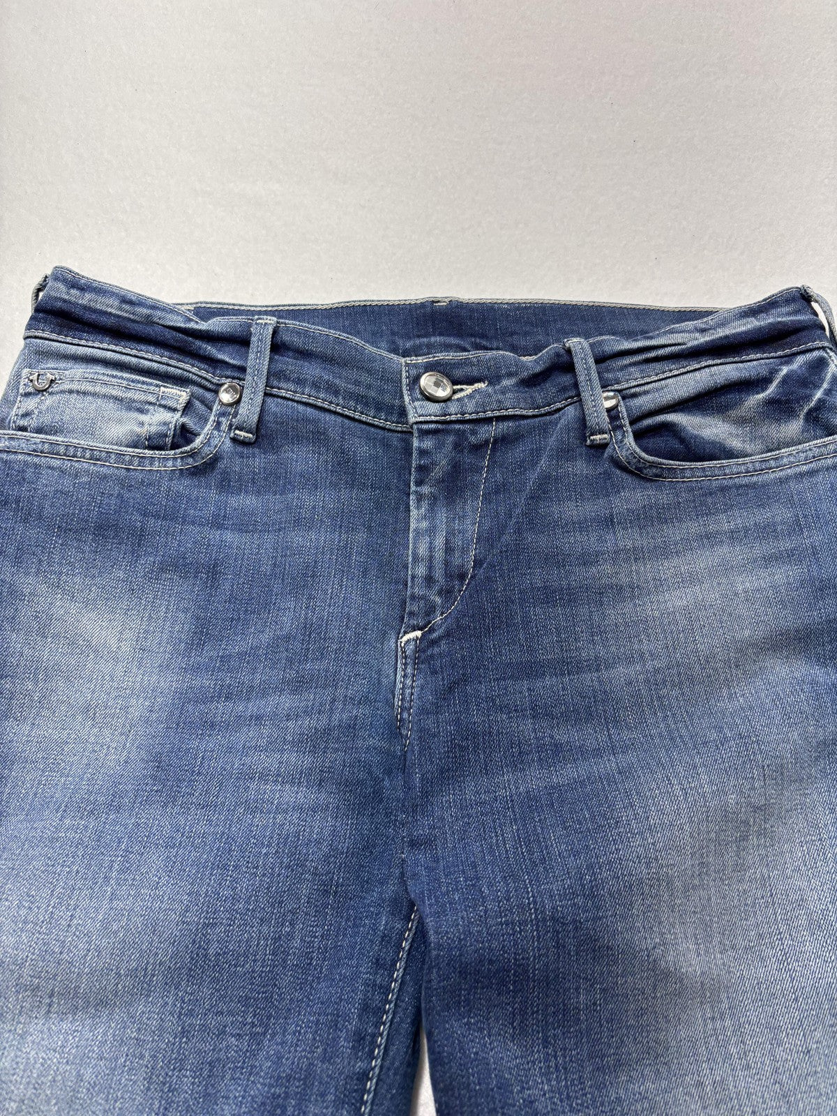 True Religion Cora Jeans Womens 28 Blue Medium Wash Mid Rise Straight 28x31