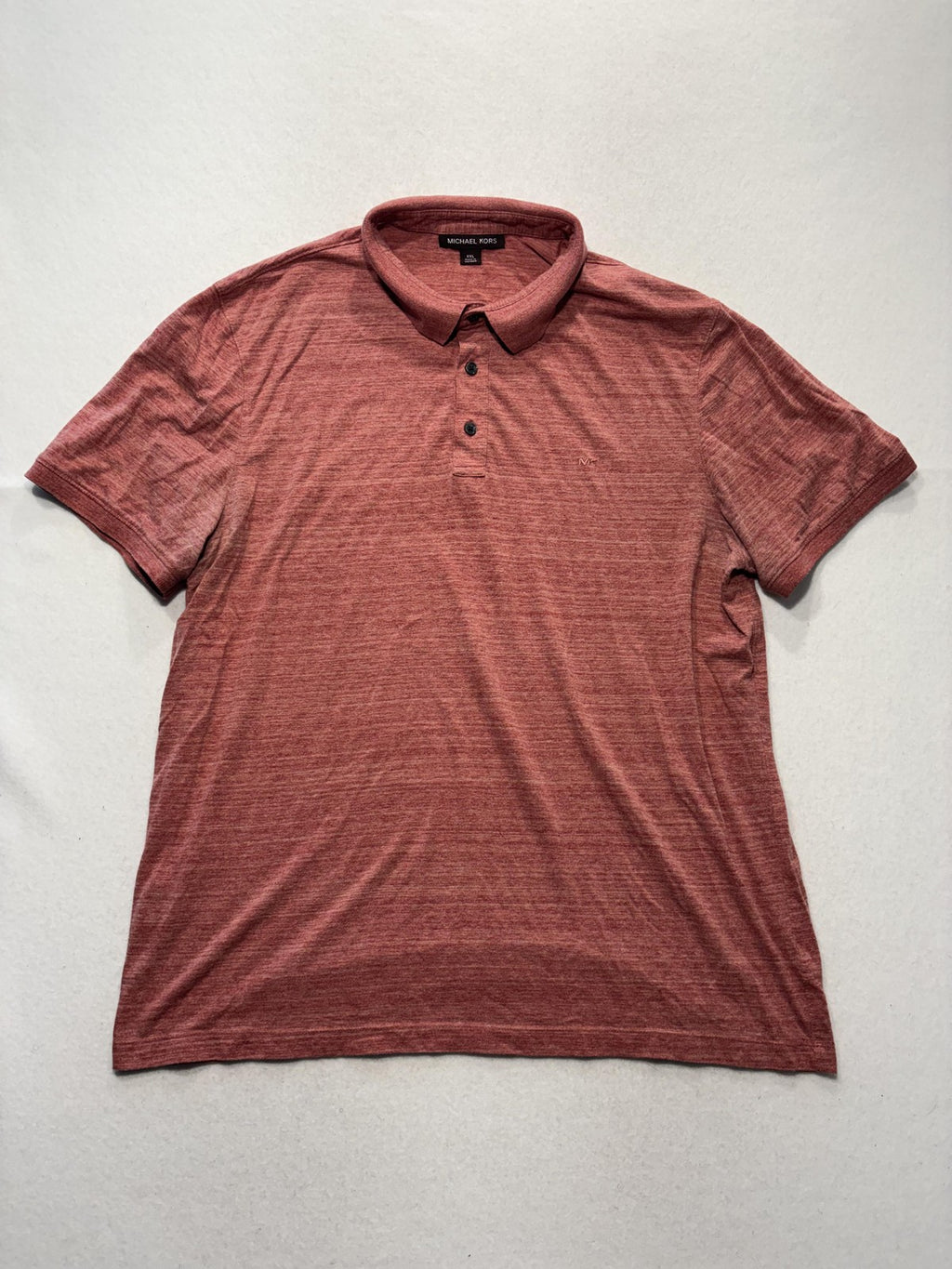 Michael Kors Polo Shirt Mens 2XL Red Heather Short Sleeve Logo Casual Knit