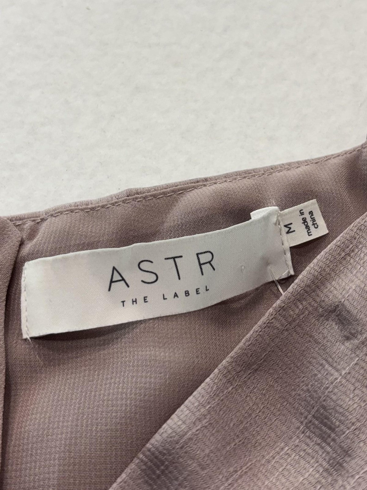 ASTR The Label Tank Womens Medium Taupe Wrap Front Tie Satin Cami Top Party