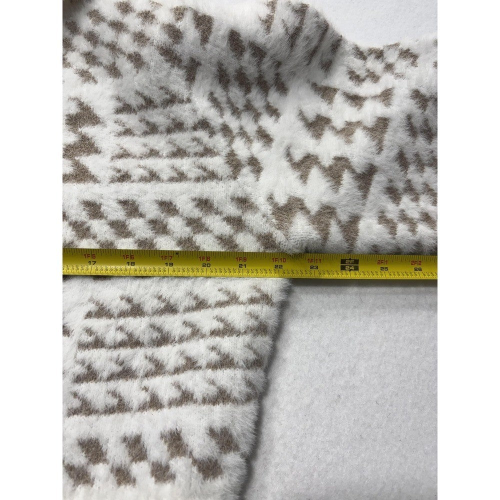 Marc New York Sweater Womens XL White Full Zip Mock Neck Geometric Pattern Knit