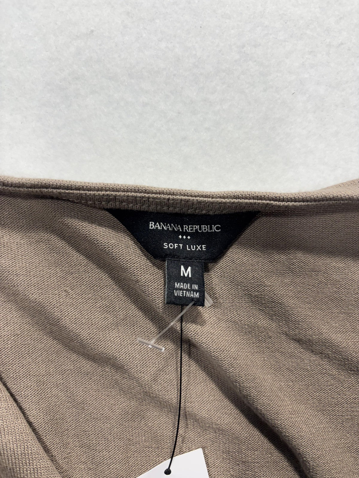 Banana Republic Dress Womens Medium Brown V Neck Long Sleeve Ruched Wrap Maxi