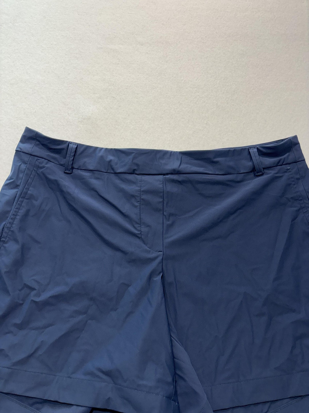 SPANX Shorts Womens XL Blue Chino Pull On Sunshine Solutions Stretch Pockets