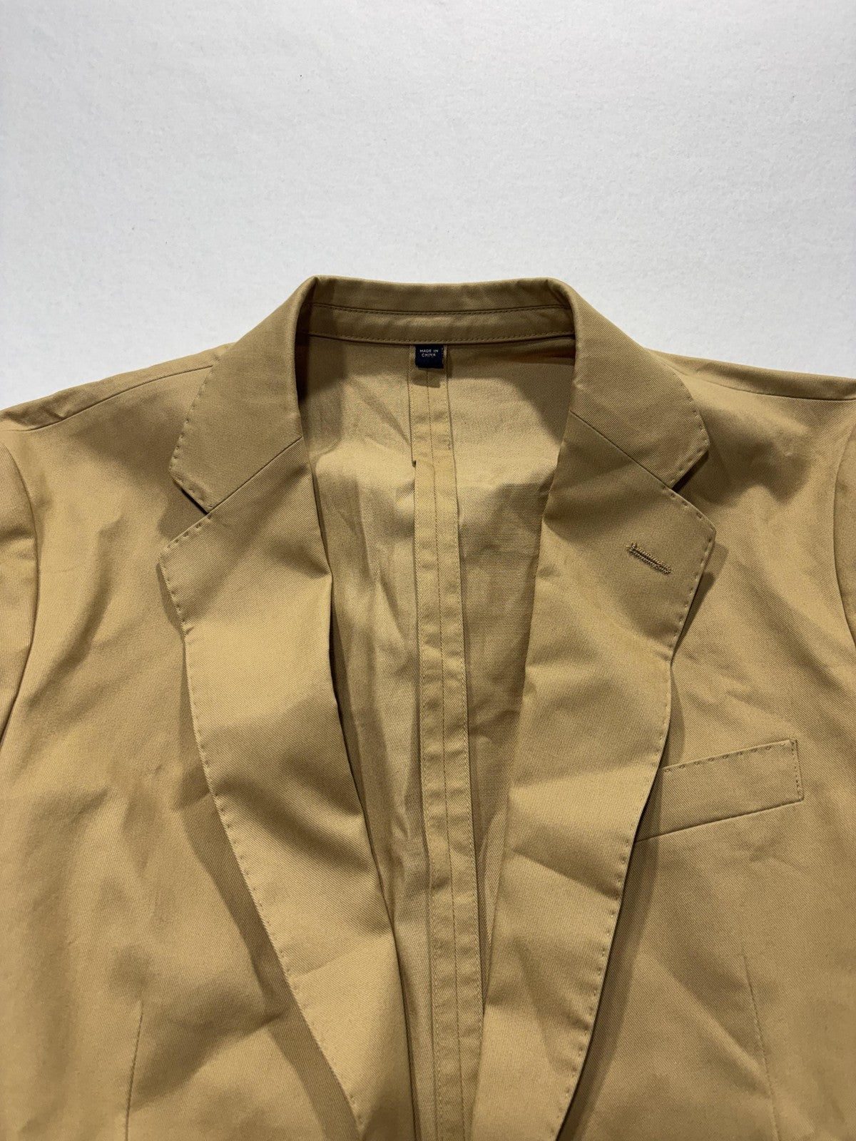 J.Crew Thompson Suit Jacket Mens 38 Beige Cotton Two Button Blazer Notch Lapel