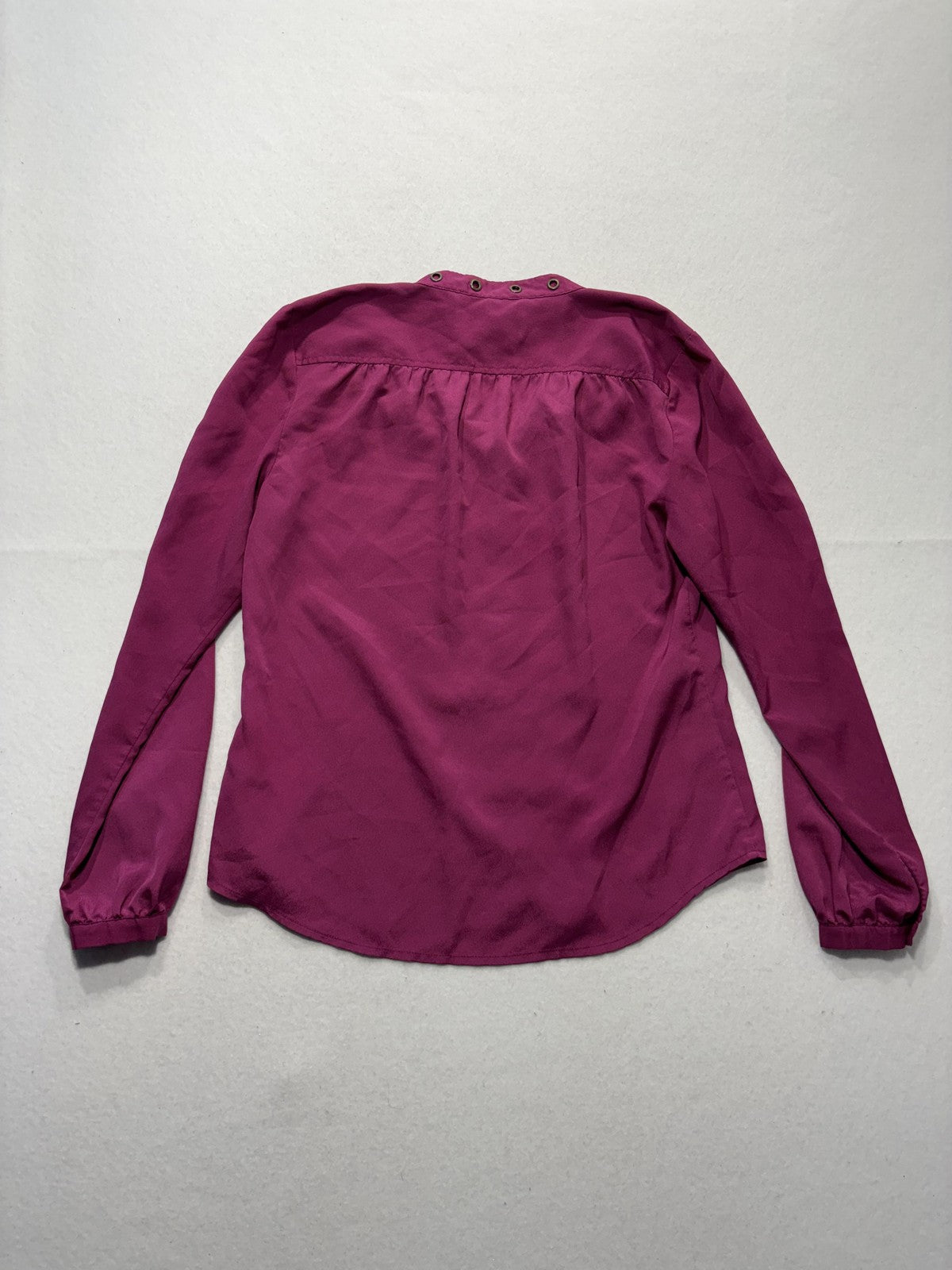 MICHAEL Michael Kors Top Womens P/S Pink Stud Neck Long Sleeve Button Blouse