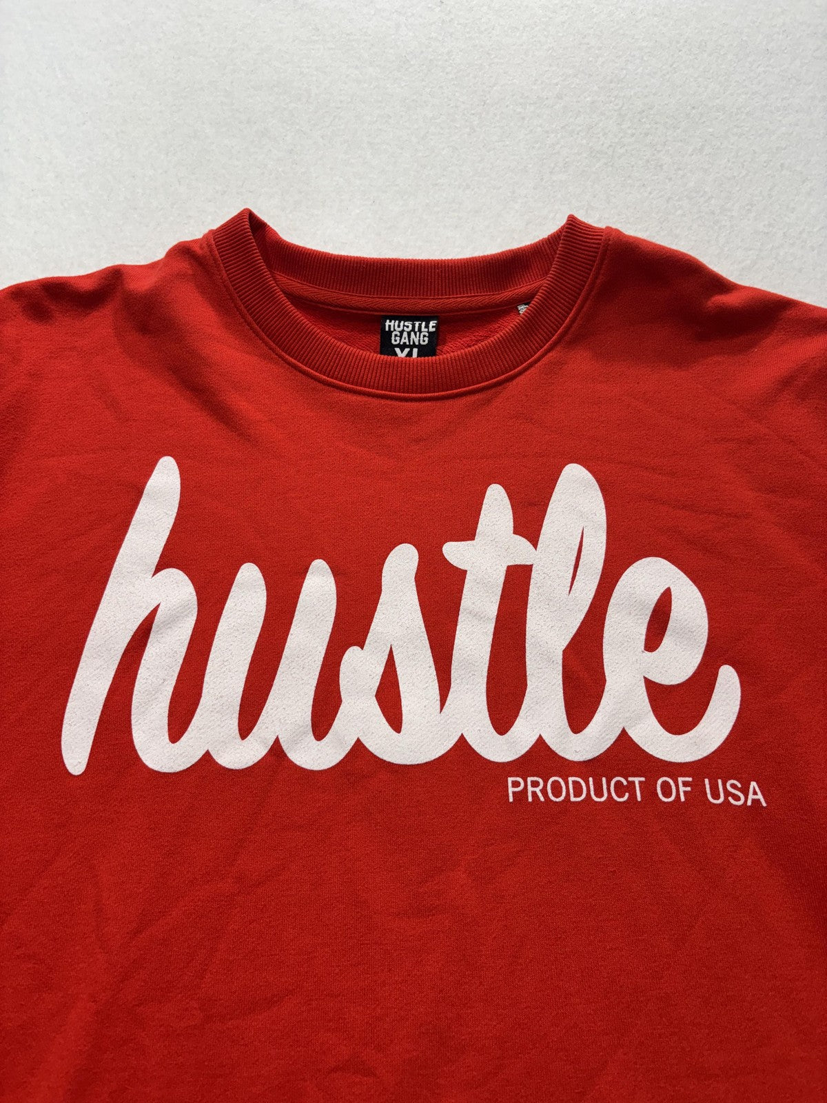 Hustle Gang Sweatshirt Mens XL Red Fleece Crew Neck Hustle Logo Pullover Hip Hop