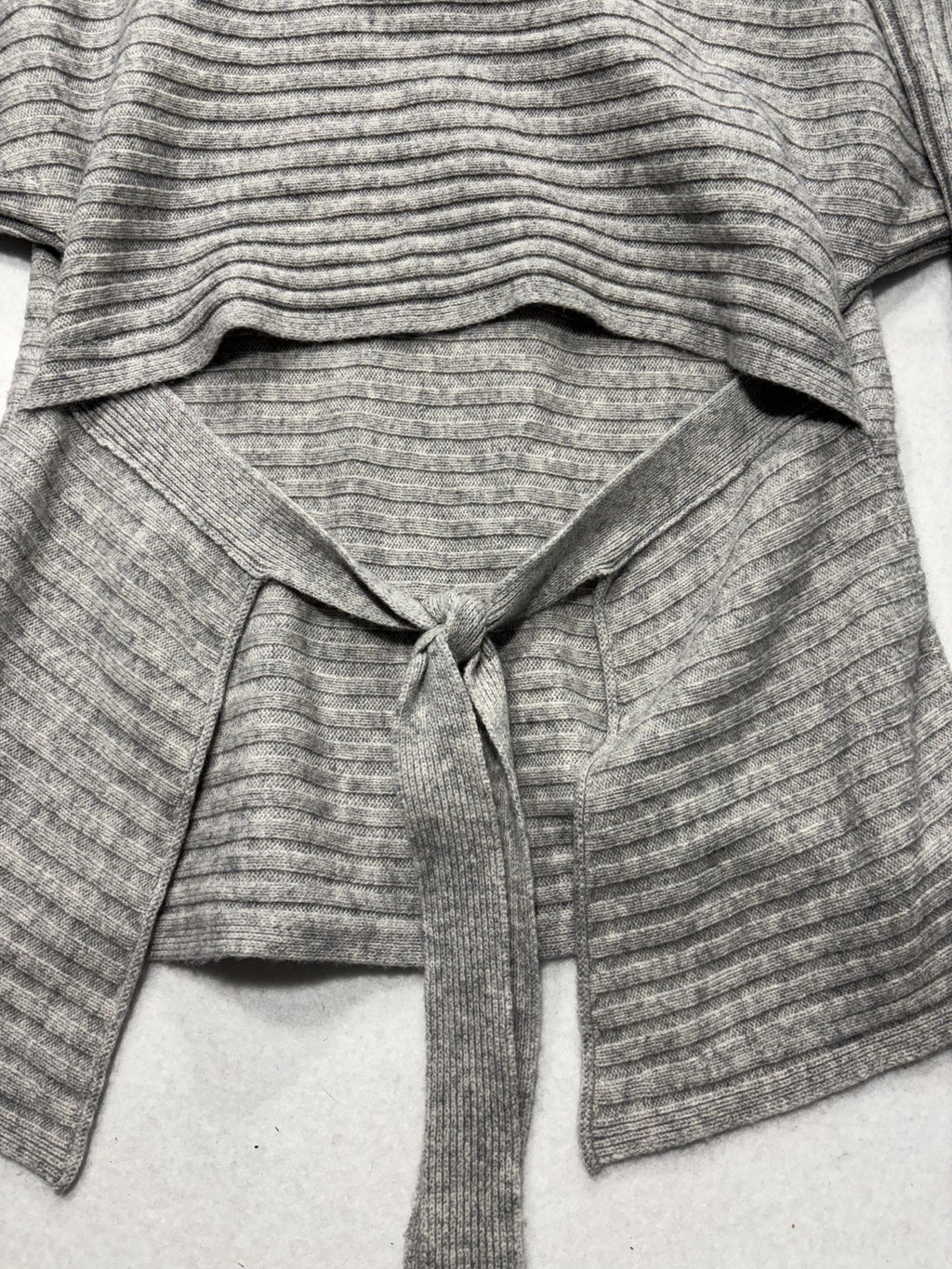 Vince Sweater Womens XS Gray Cashmere Boat Neck Belted Dolman Knit Pullover