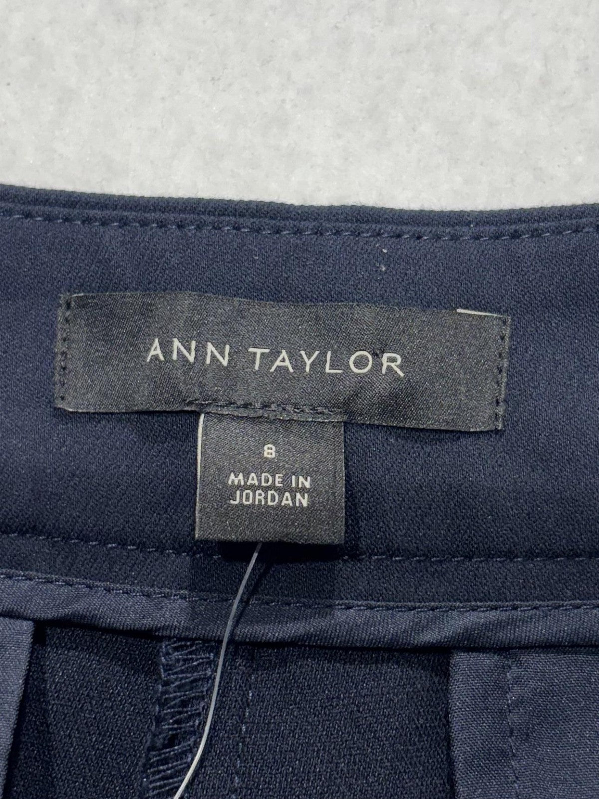 Ann Taylor Dress Pants Womens 8 Blue Wide Leg Crop Ankle High Rise Twill Work
