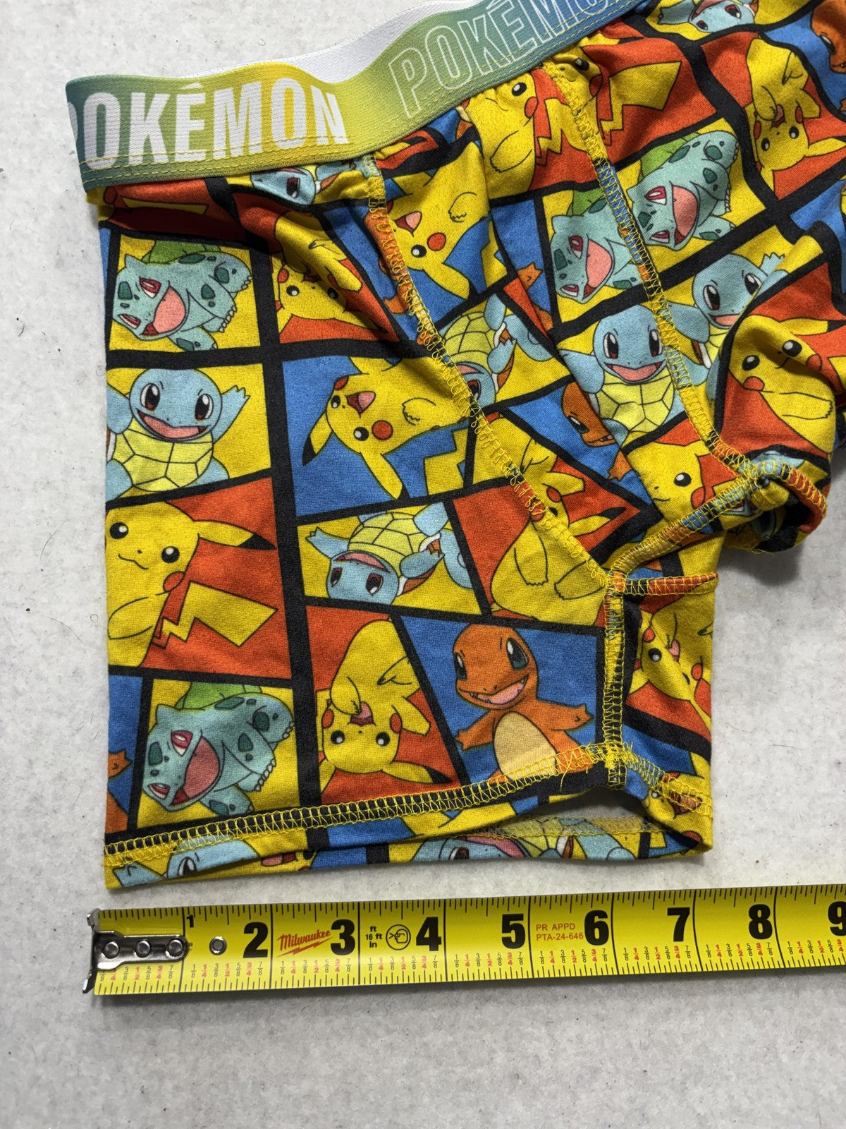 Pokémon Boxer Briefs Boys 10 Multicolor Pikachu Squirtle Stretch Underwear