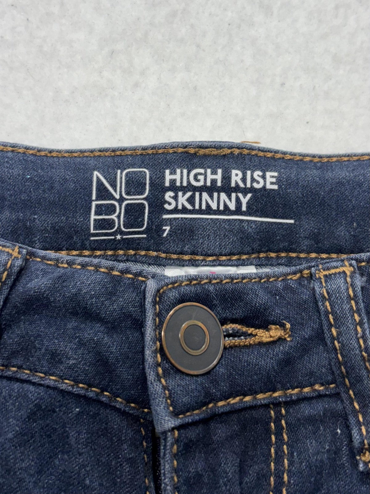 No Boundaries Jeans Juniors 7 Blue Dark Wash High Rise Skinny Stretch Denim