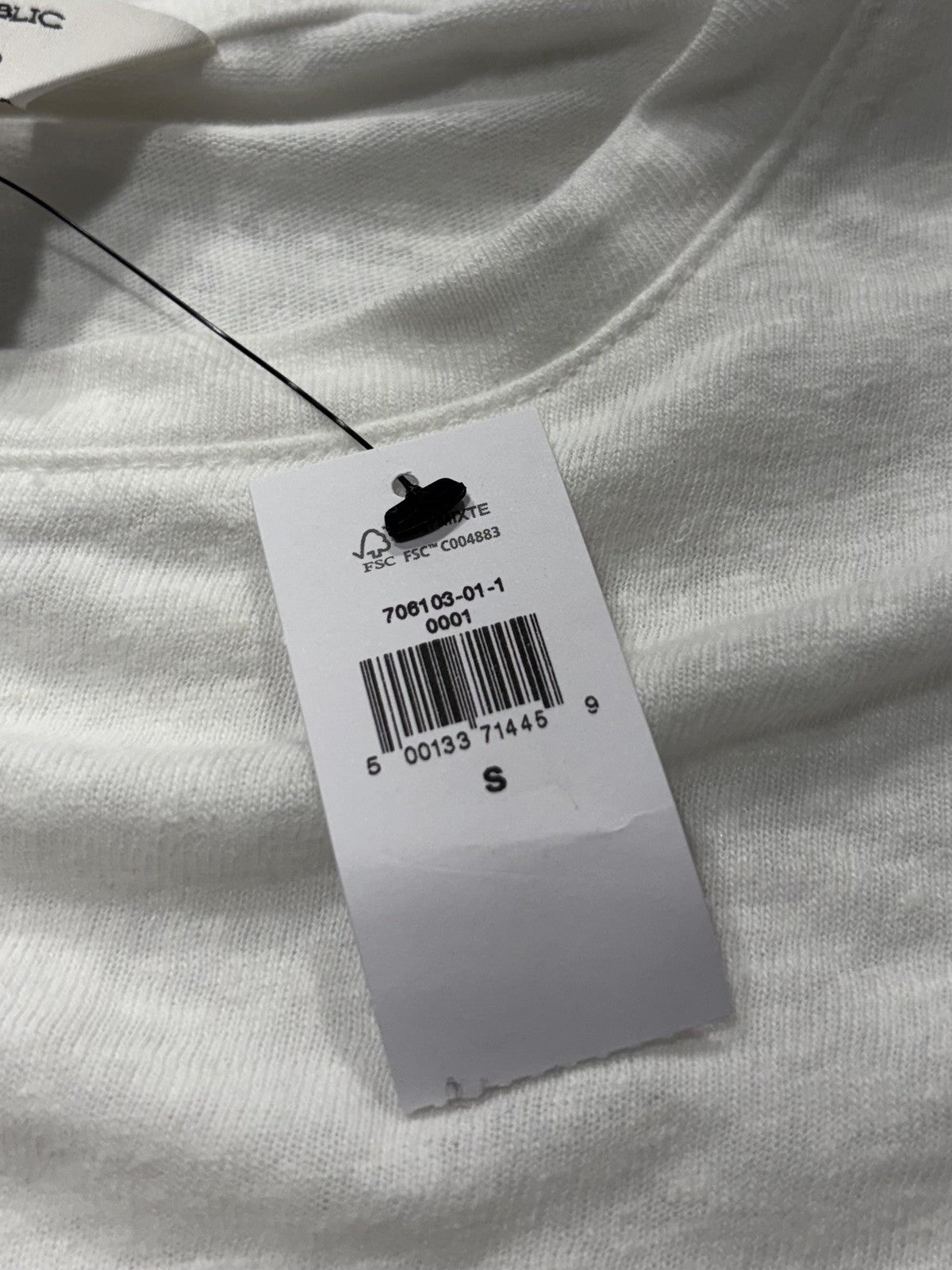 Banana Republic Shirt Womens Small White Linen Blend Crew Neck Short Sleeve Tee