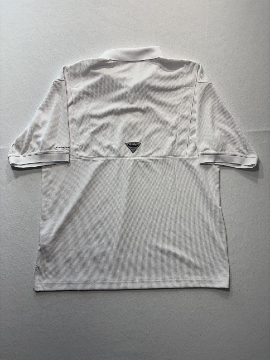 Columbia PFG Omni-Shade Polo Shirt Mens Medium White Fishing UV Protection