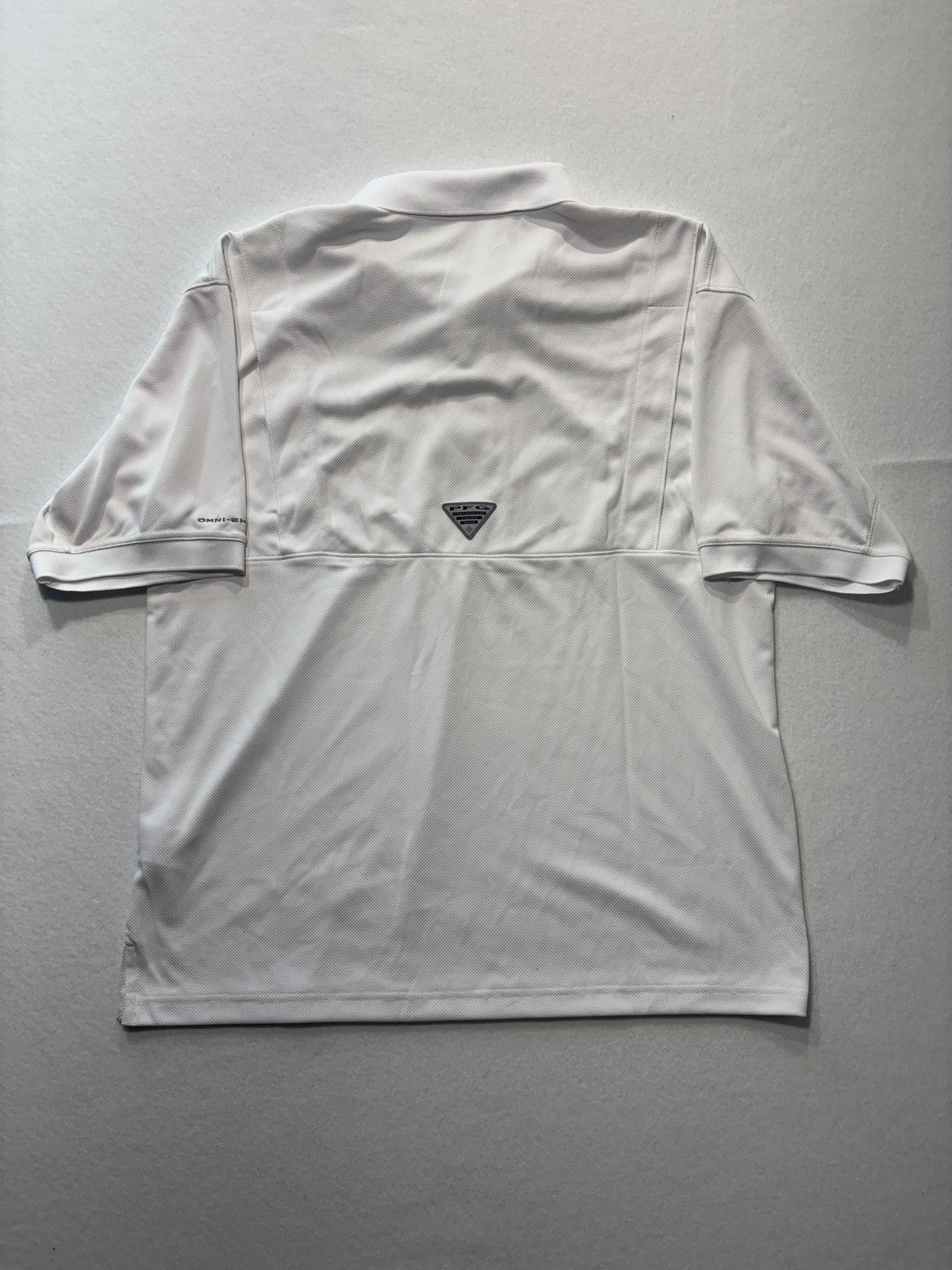 Columbia PFG Omni-Shade Polo Shirt Mens Medium White Fishing UV Protection