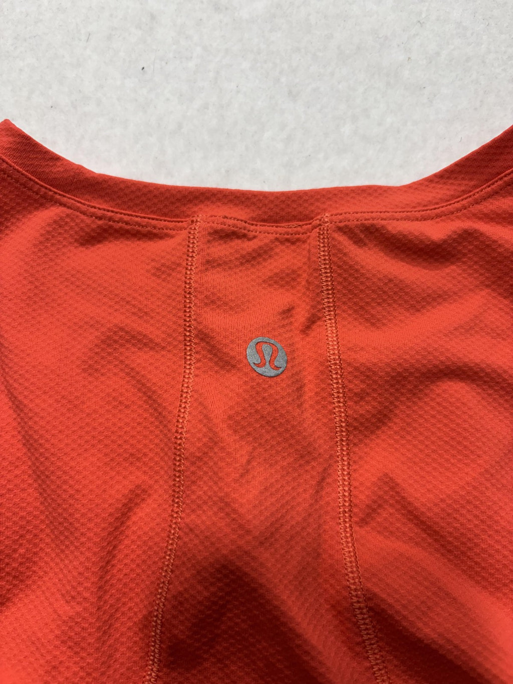 Lululemon Tank Womens 4 Orange Crew Neck Cropped Open Side Athletic Top Running