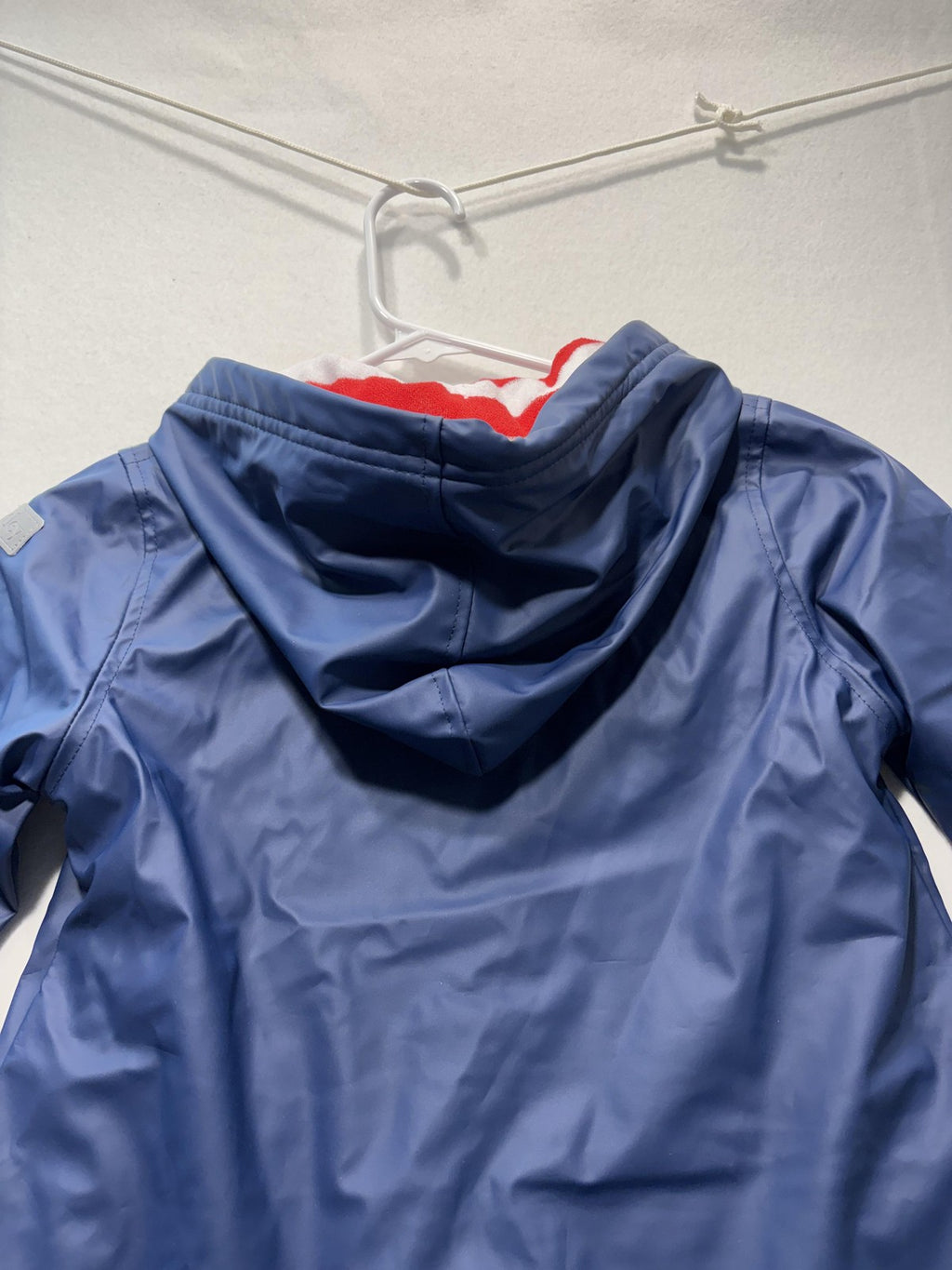 Hatley Rain Coat Girls 5 Blue Hooded Waterproof Lined Jacket Striped Buttons