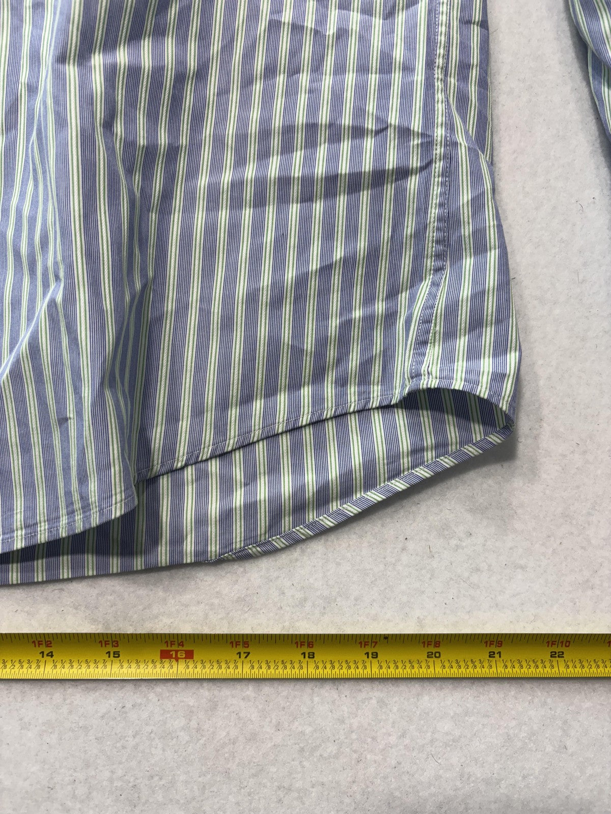 Hugo Boss Dress Shirt Mens 16 34/35 Blue Stripe Cotton Regular Fit LS Button Up