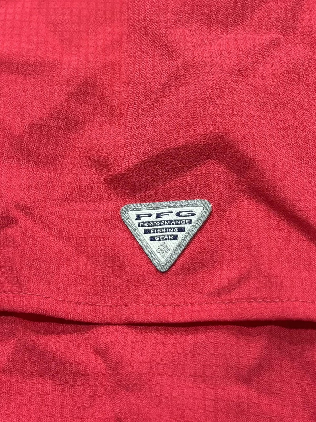 Columbia PFG Shirt Mens Large Red Long Sleeve Fishing Button Up Vented