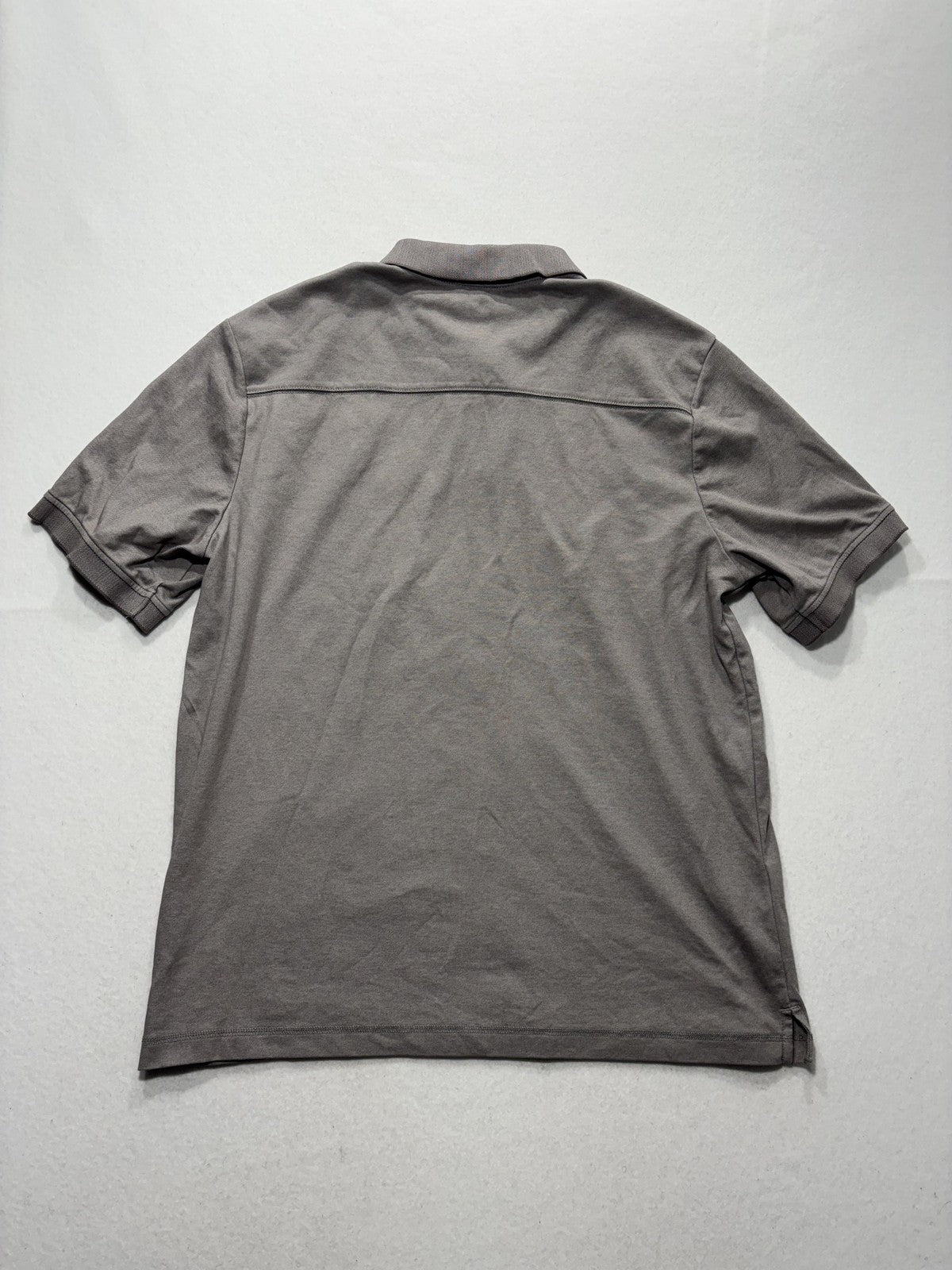 Tommy Bahama Polo Shirt Mens Large Gray Cotton Blend Short Sleeve Logo Casual