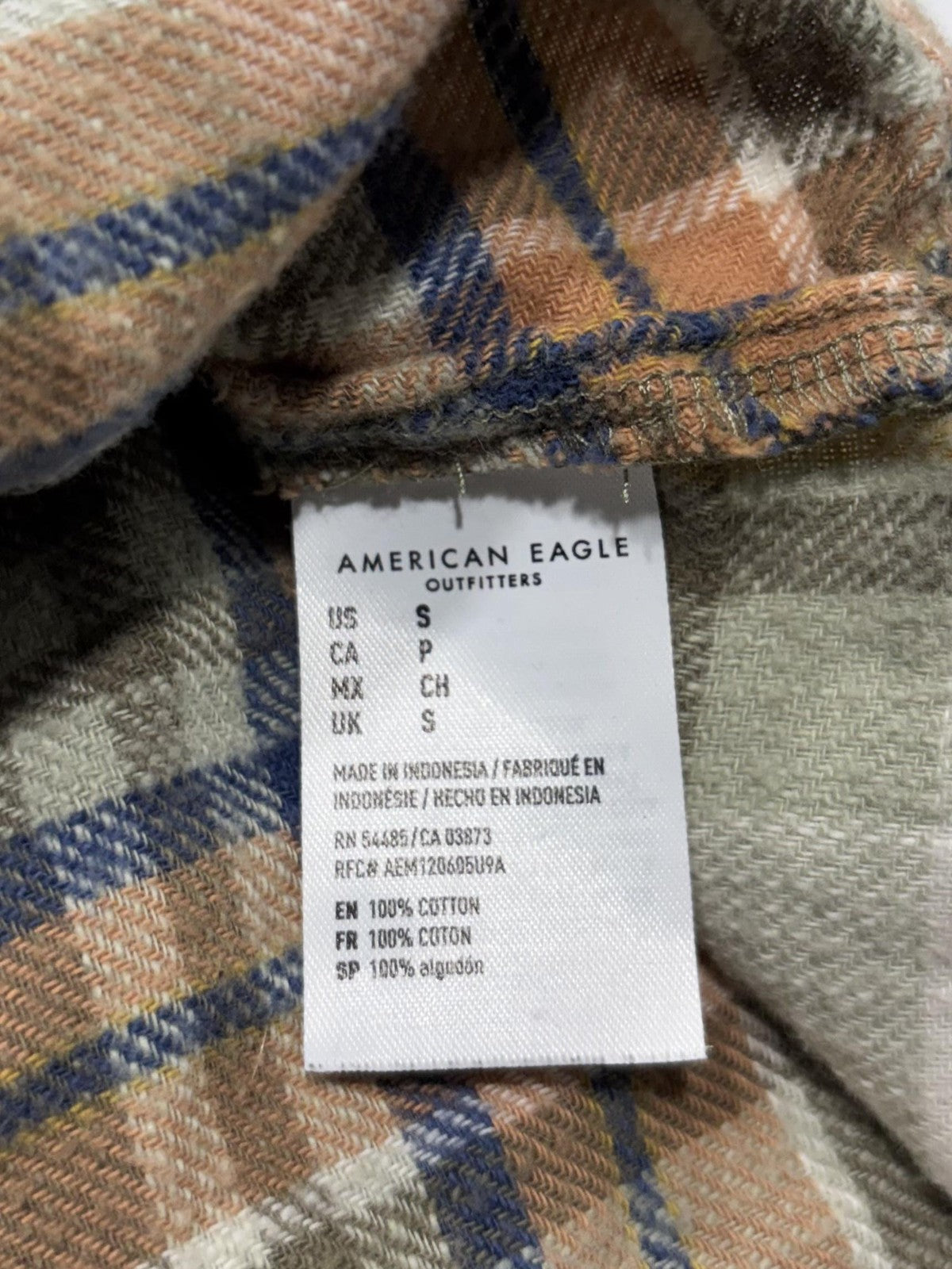 American Eagle Outfitters Button Up Shirt Womens S Multicolor Plaid Flannel Top