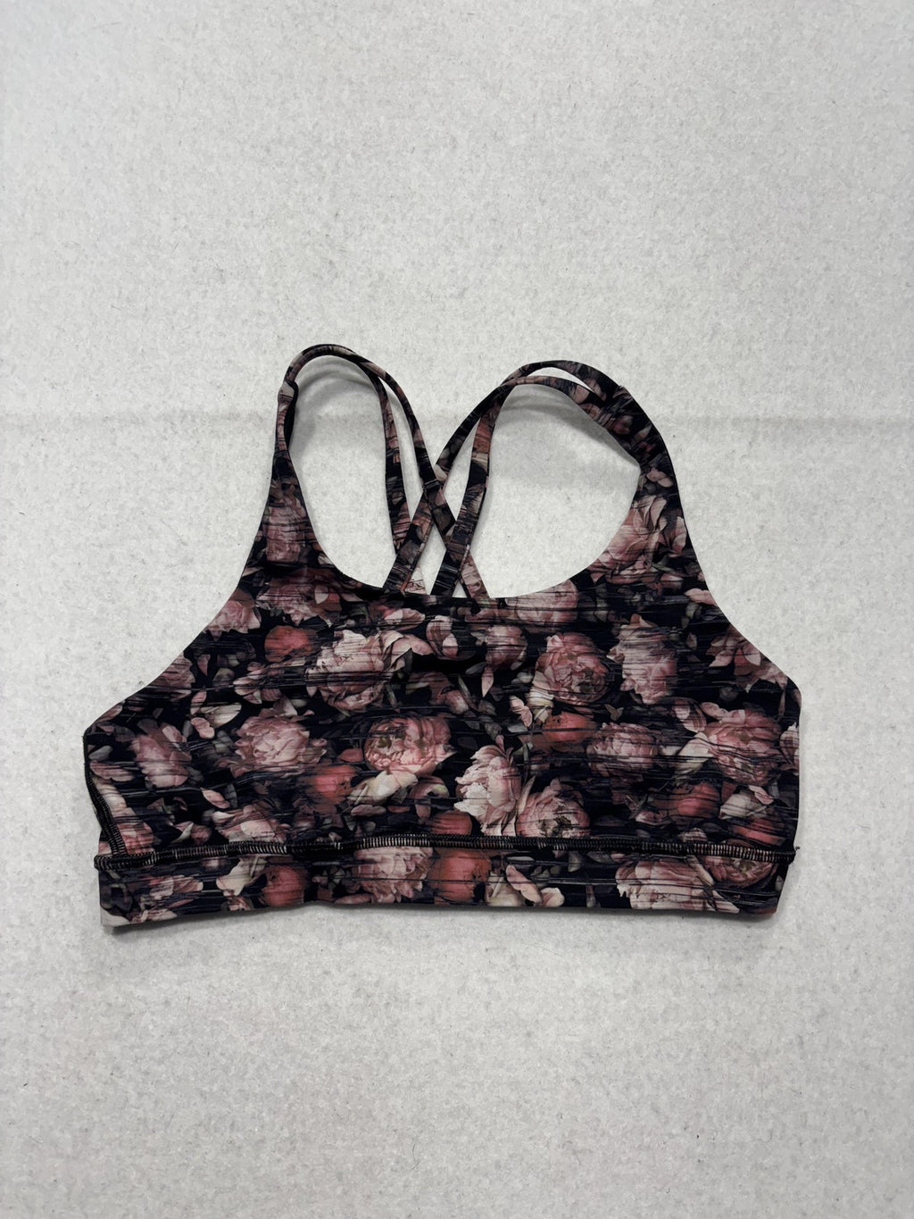 Lululemon Sports Bra Womens 8 Multicolor Floral Strappy Crossback Yoga Athletic