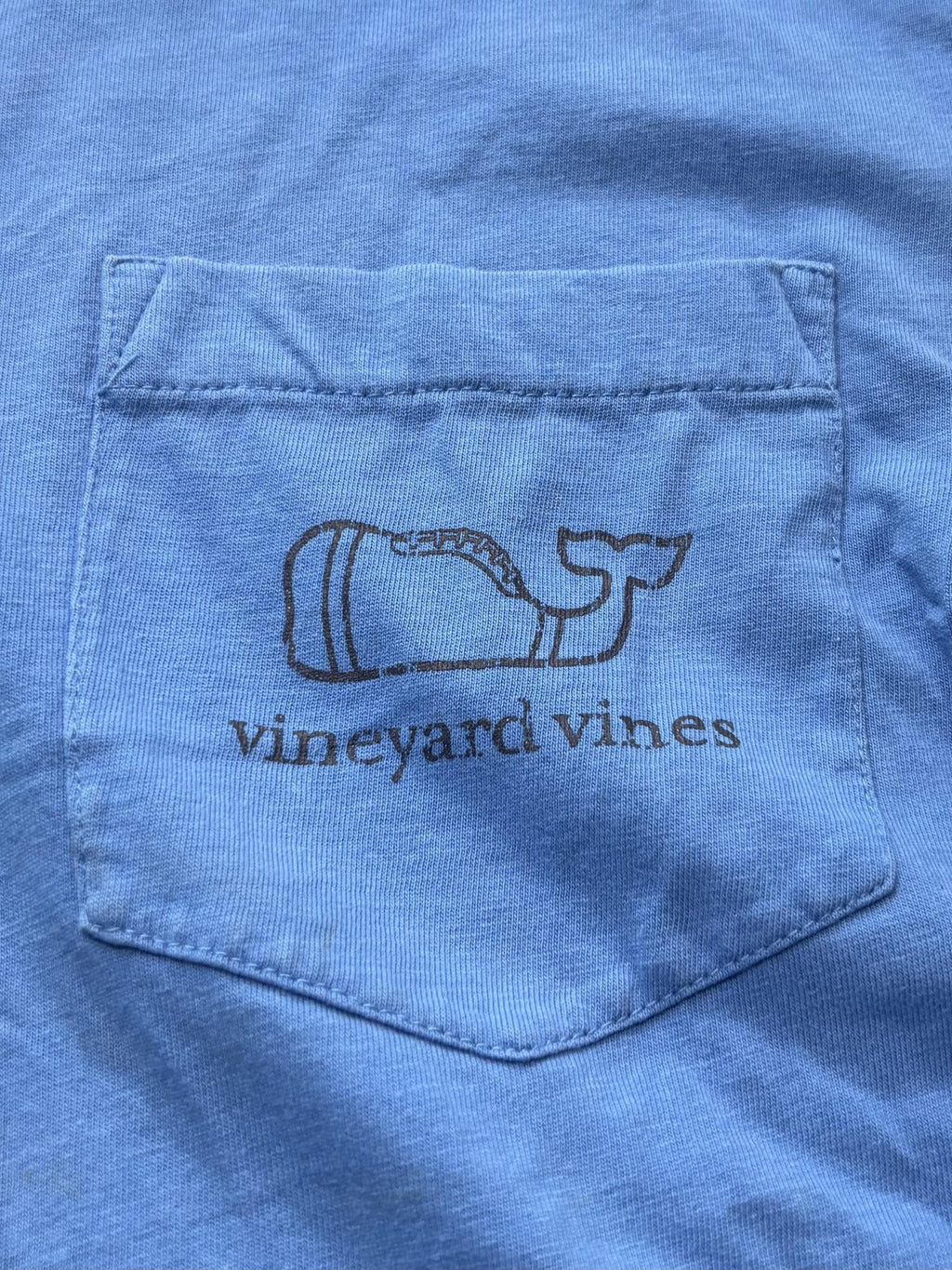 Vineyard Vines Shirt Mens Small Blue Long Sleeve Whale Logo Pocket Graphic Tee