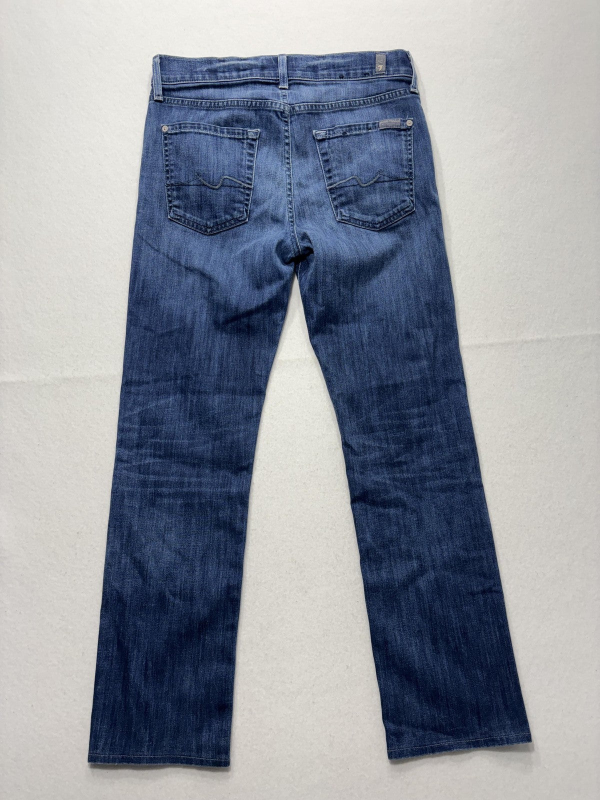 7 For All Mankind Slimmy Jeans Mens 30x31 Blue Slim Straight Stretch Denim Luxe