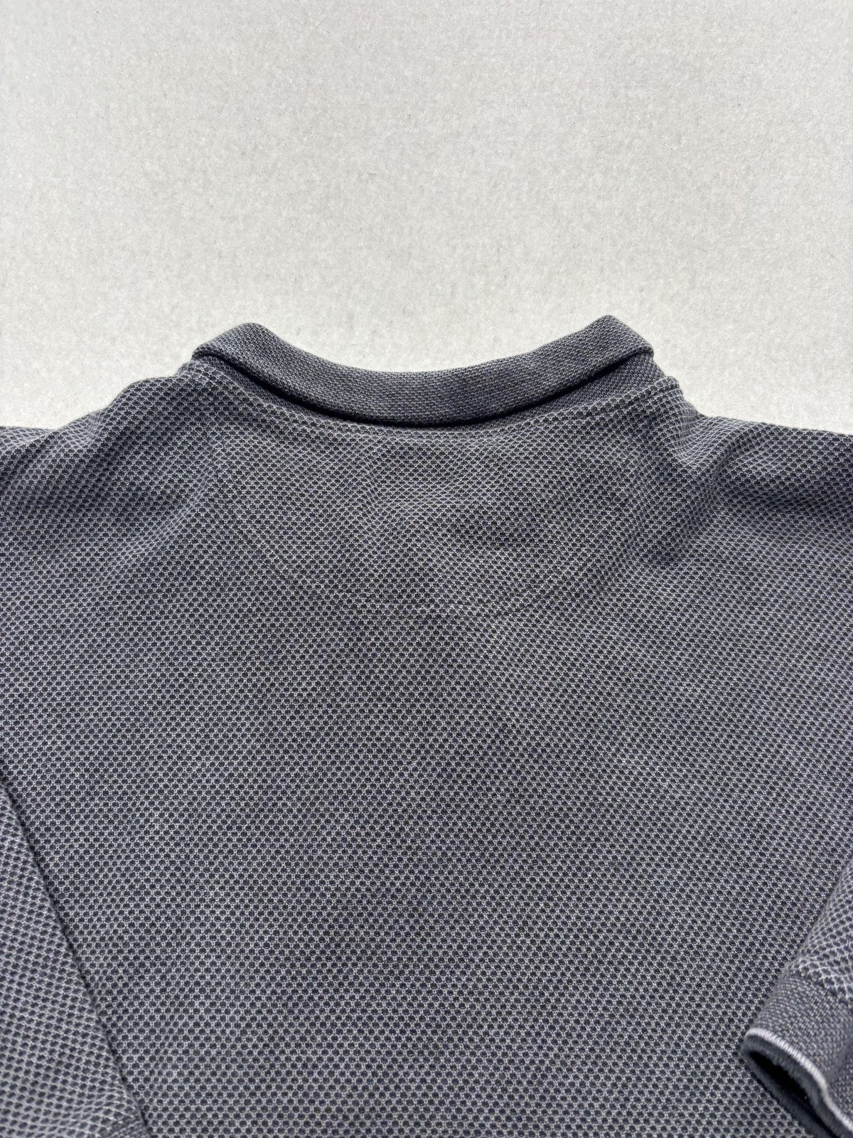 Tommy Bahama Polo Shirt Mens Large Gray Geometric Cotton Knit Short Sleeve Logo