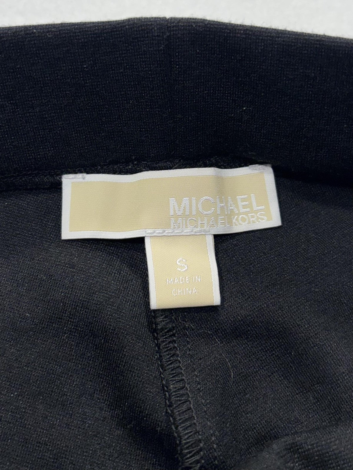 Michael Kors Leggings Womens Small Black High Rise Ankle Stretch Knit Pull On