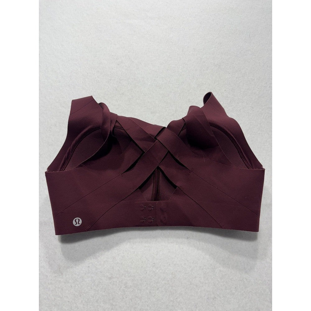 Lululemon Enlite Sports Bra Womens 34D Red High Support Crossback Zip Running