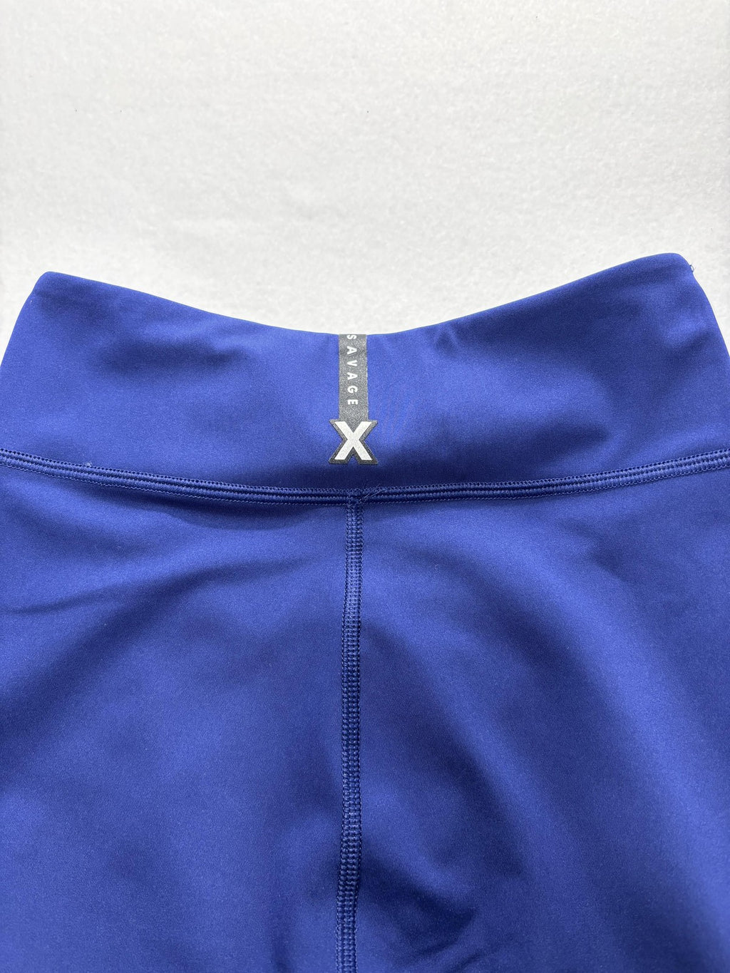 Savage X Fenty Leggings Womens Small Blue High Rise Logo Side Stripe Sport Ankle