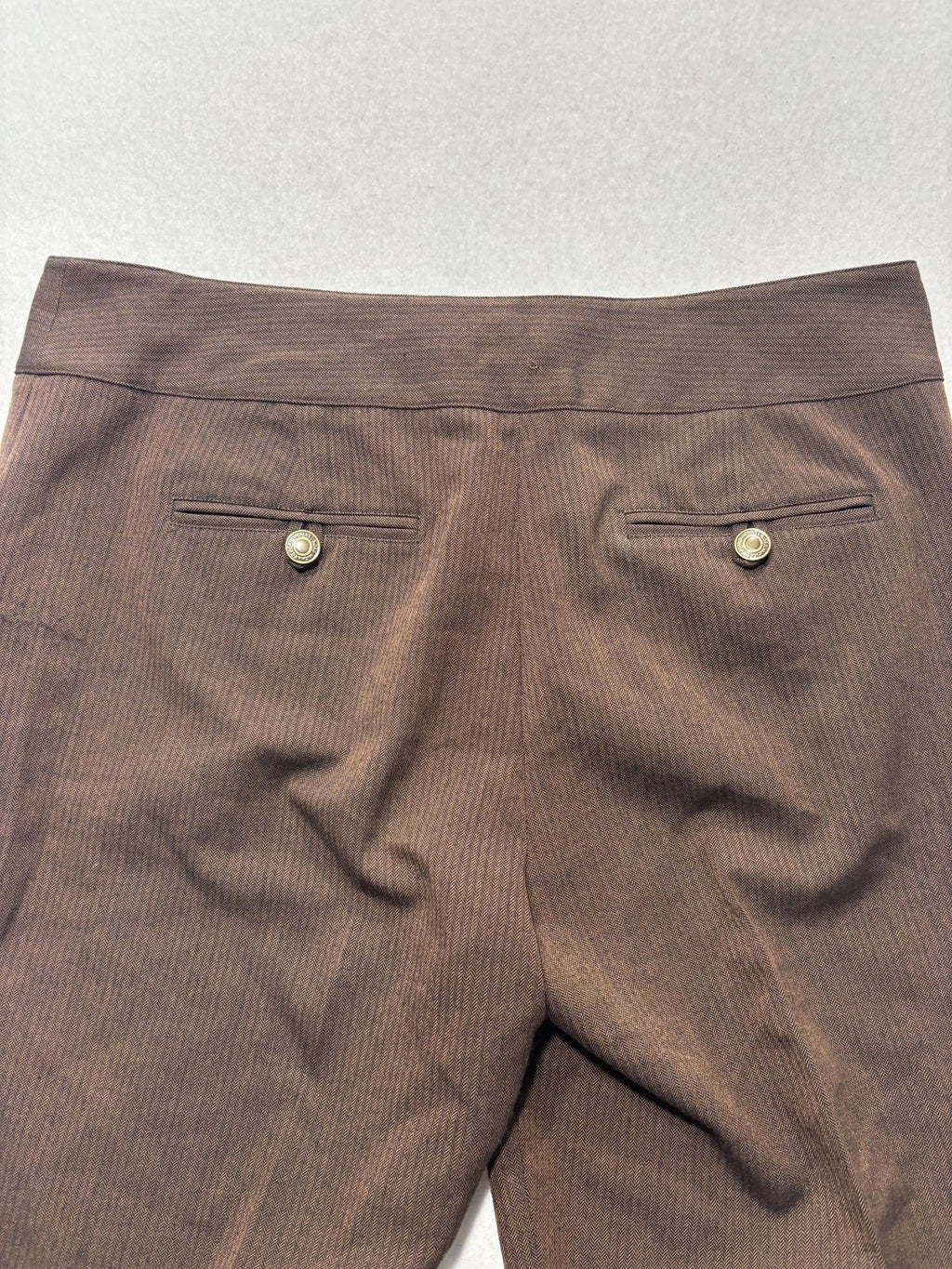 MICHAEL Michael Kors Shorts Womens 10 Brown Herringbone Bermuda Cuffed Twill