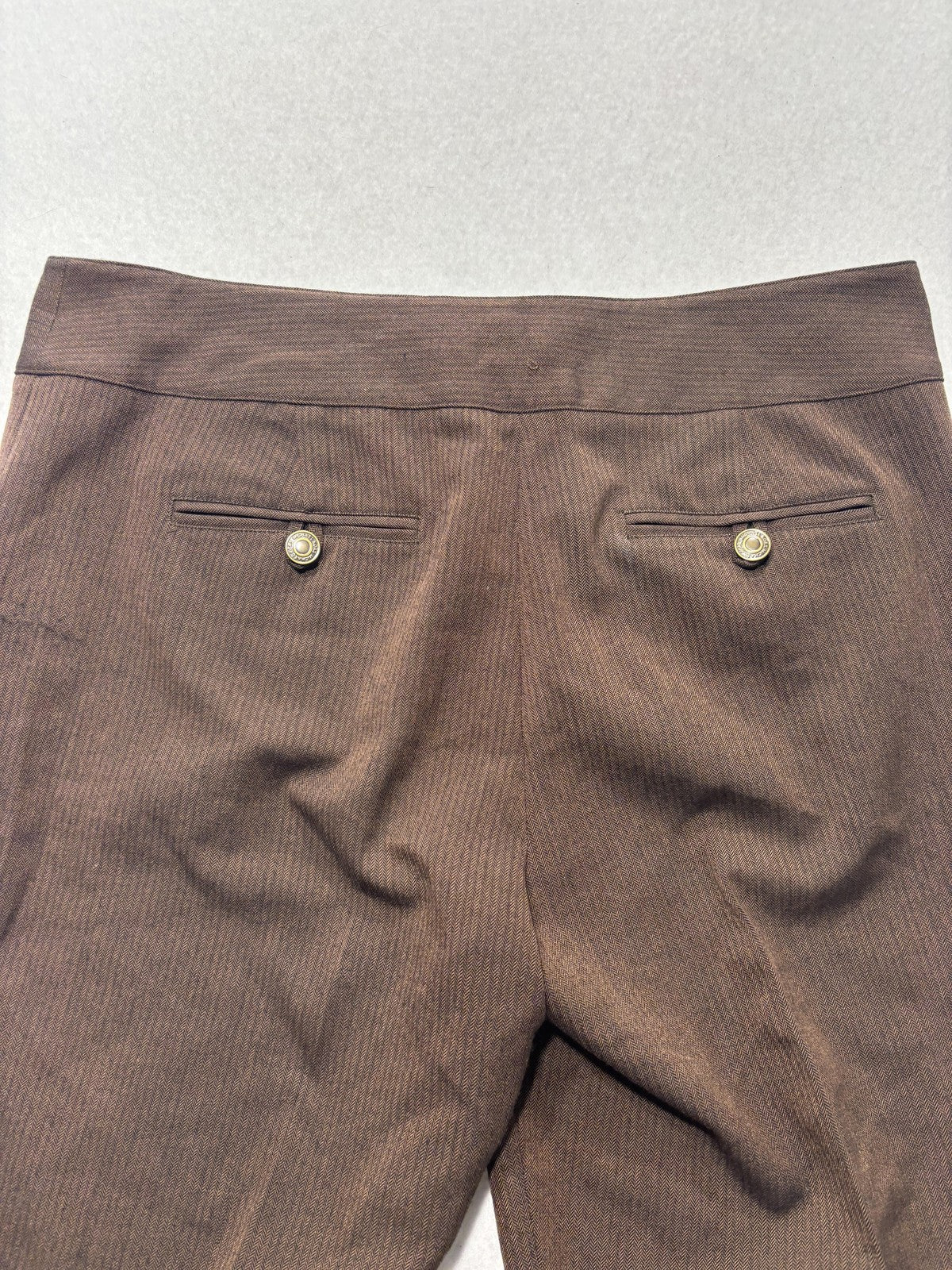 MICHAEL Michael Kors Shorts Womens 10 Brown Herringbone Bermuda Cuffed Twill