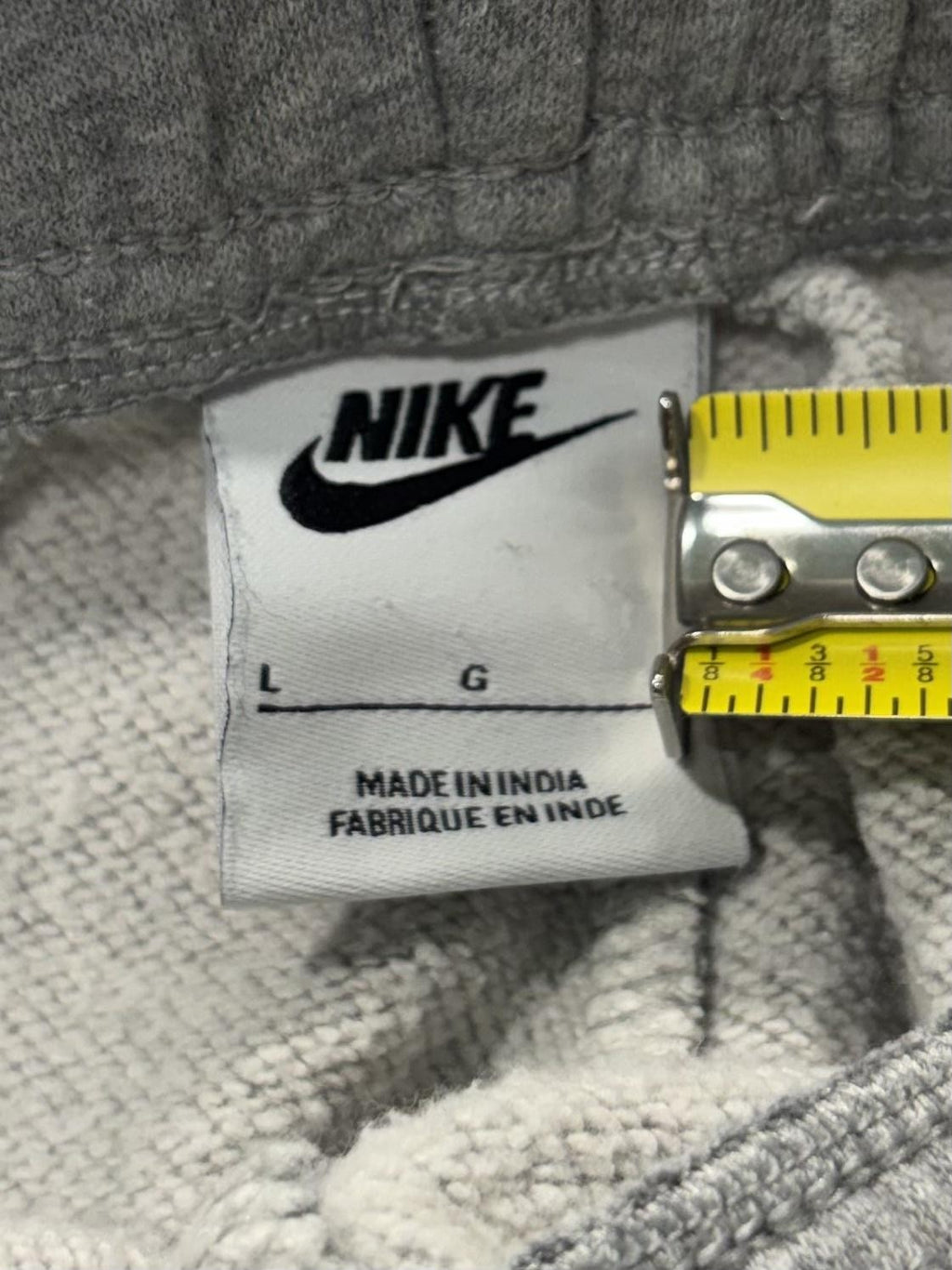 Nike Jogger Pants Mens Large Gray Fleece Elastic Waist Tapered Athletic Pockets