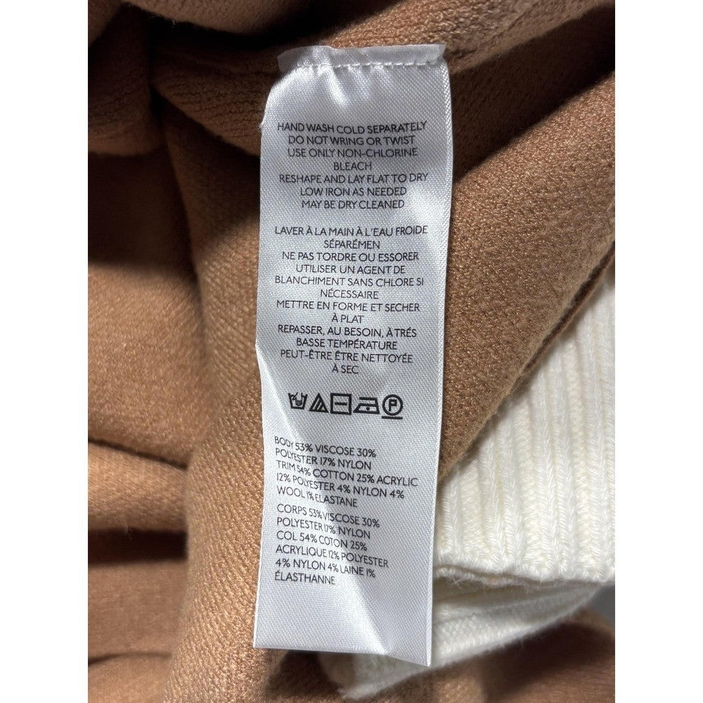 Maeve Sweater Womens Medium Brown Mock Neck Dolman Sleeve Knit Relaxed Pullover