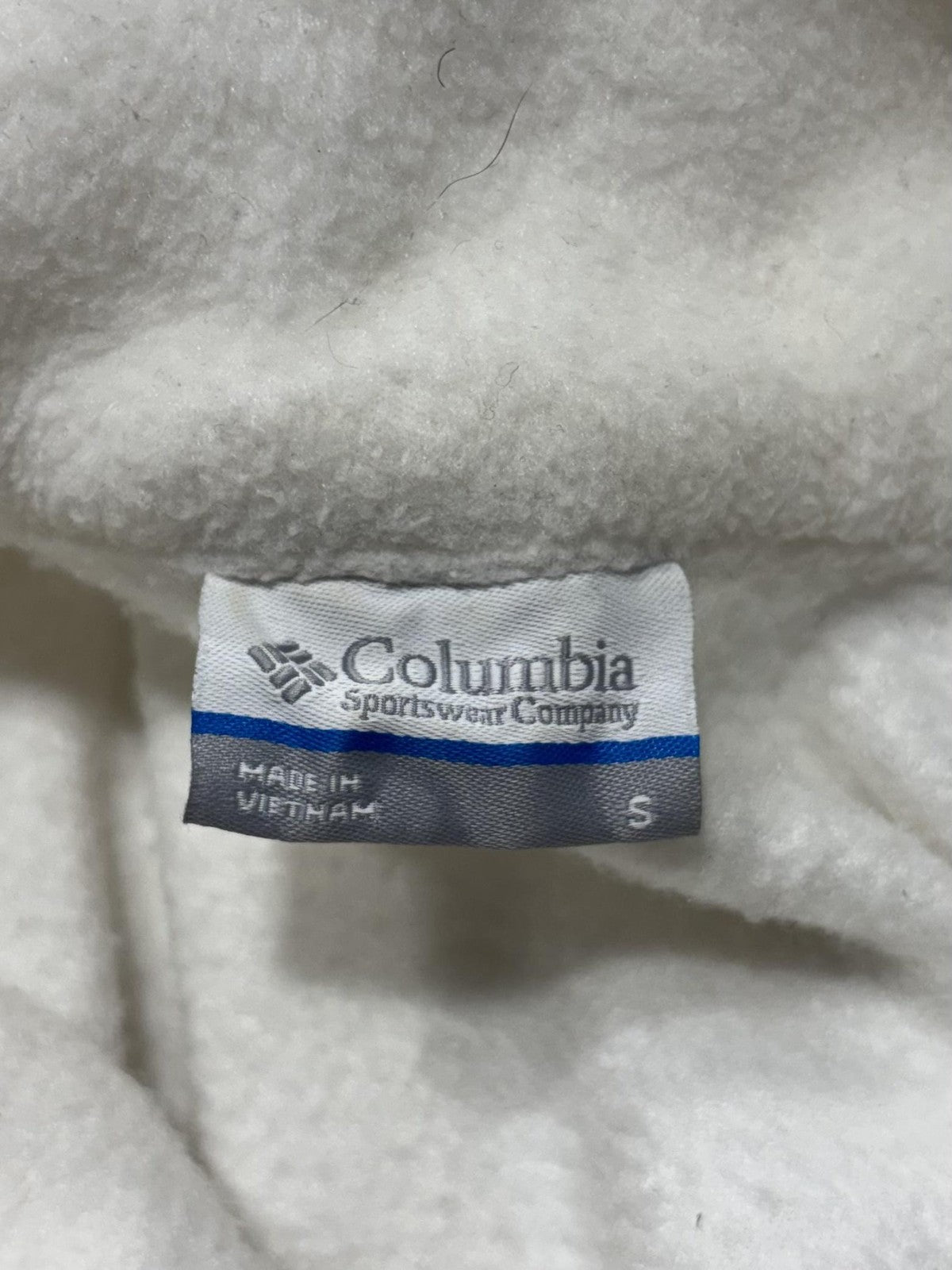Columbia Jacket Womens S White Fleece Full Zip Stand Collar Pockets Soft Outdoor