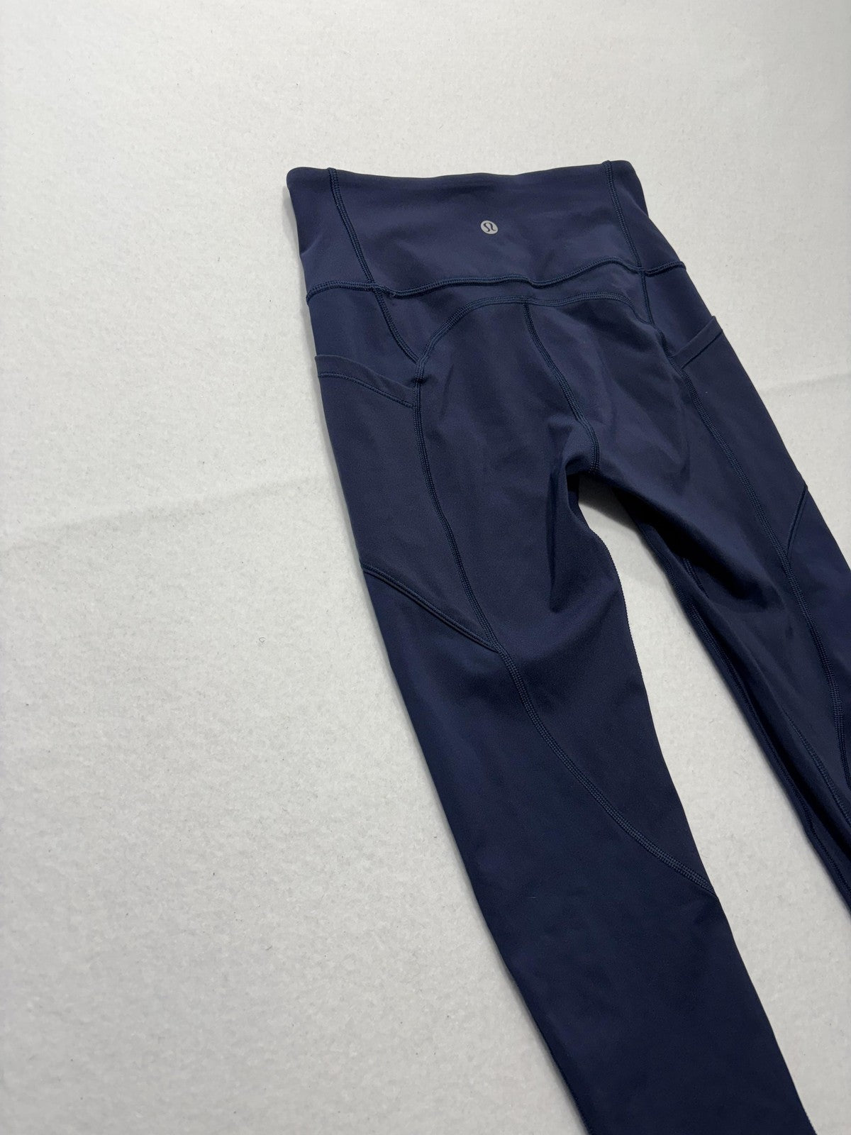 Lululemon Leggings Womens 4 Blue High Rise Cropped 24" Inseam Pocket Stretch