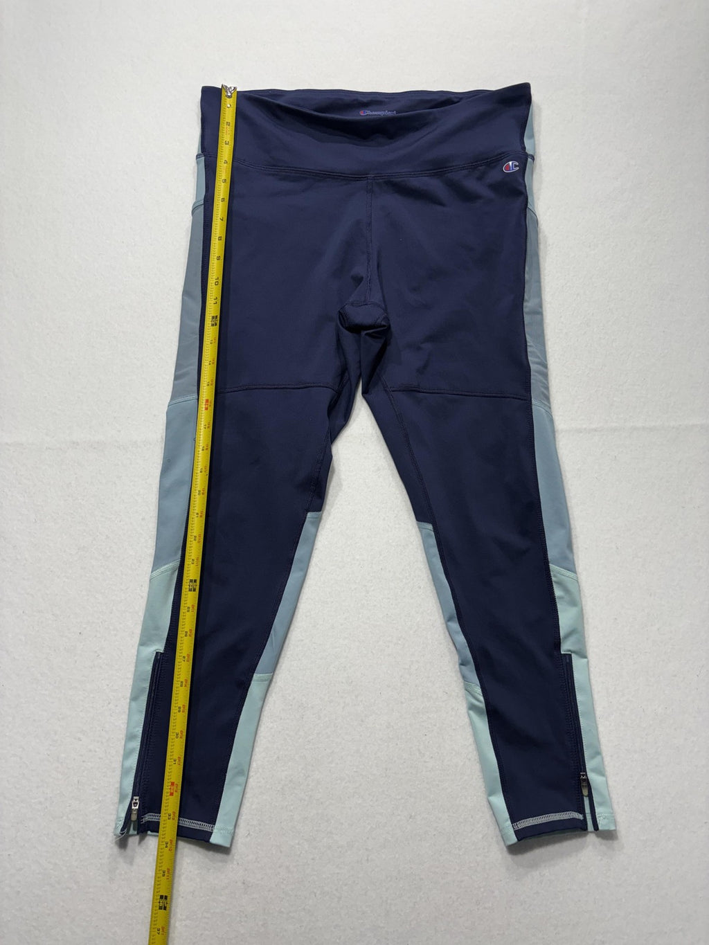 Champion Leggings Womens XL Blue Colorblock Zip Ankle Authentic Athleticwear
