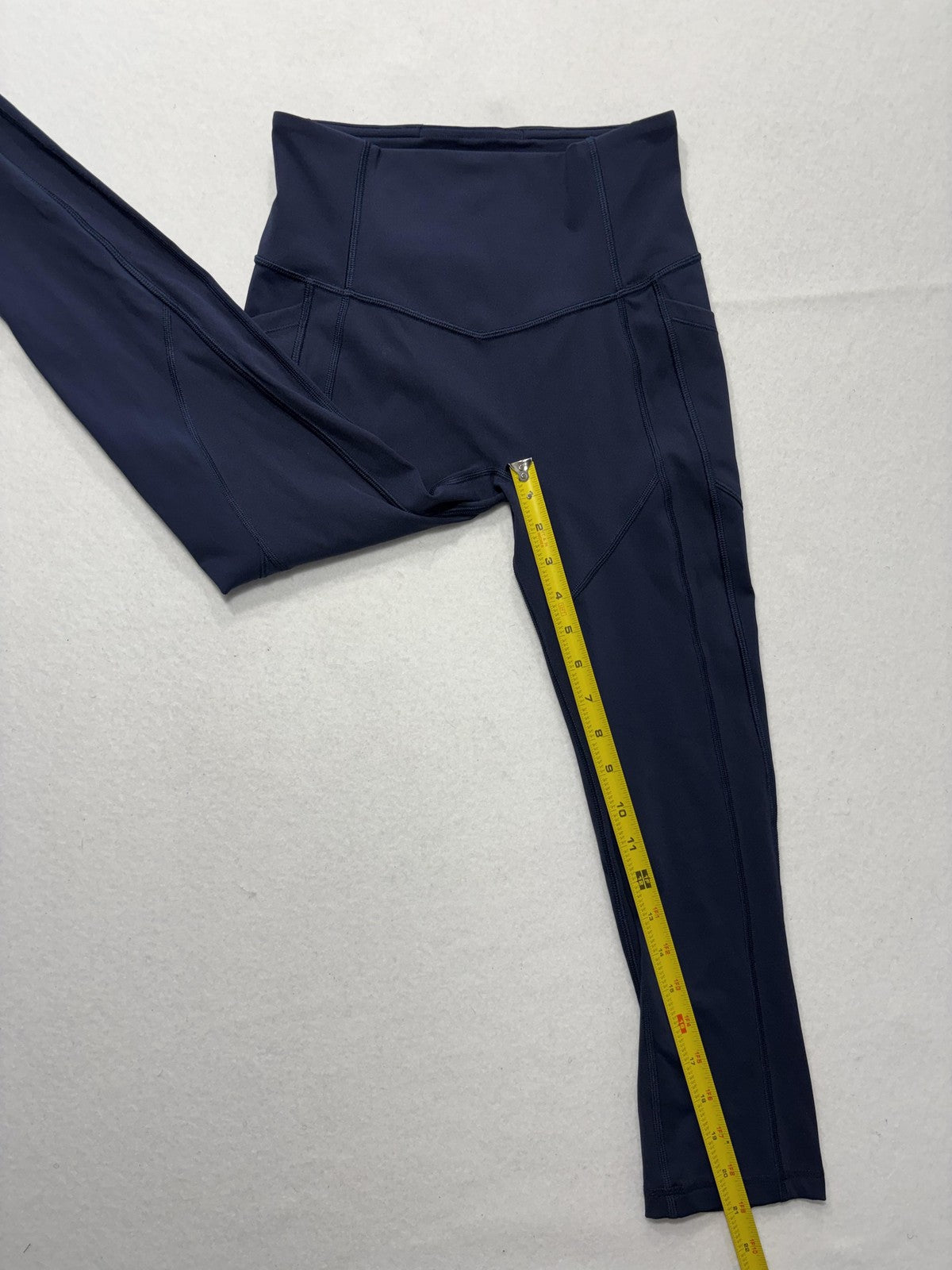 Lululemon Leggings Womens 4 Blue High Rise Cropped 24" Inseam Pocket Stretch