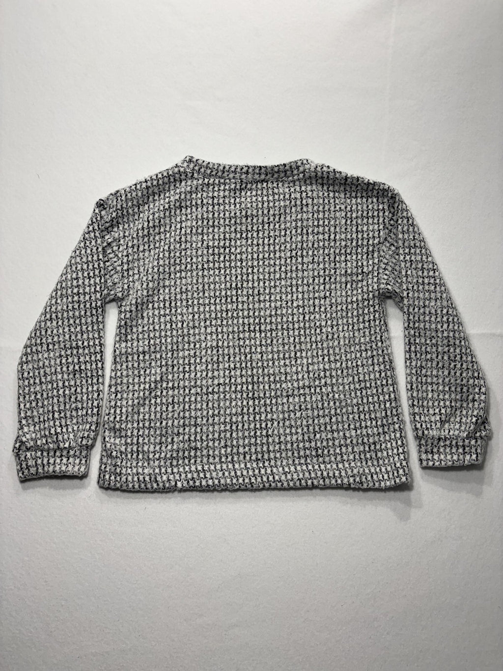 Vince Camuto Sweater Womens Medium Gray Waffle Knit Crew Long Sleeve Pullover