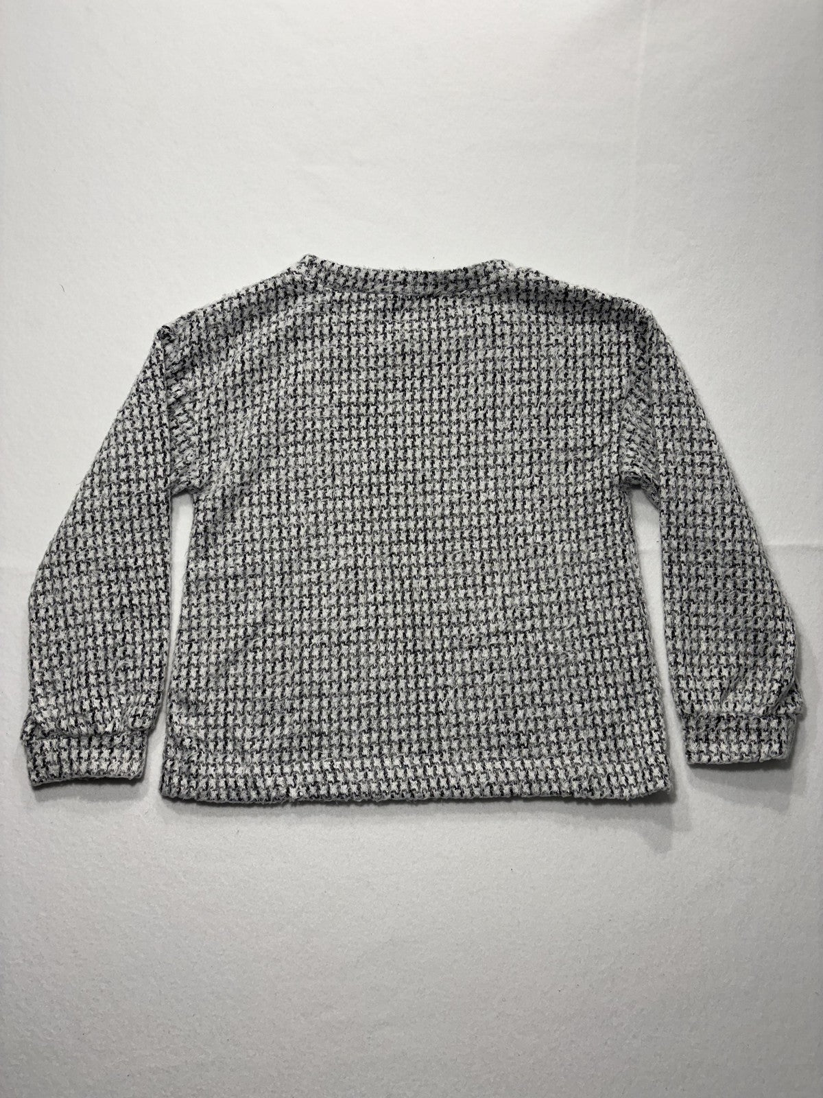 Vince Camuto Sweater Womens Medium Gray Waffle Knit Crew Long Sleeve Pullover