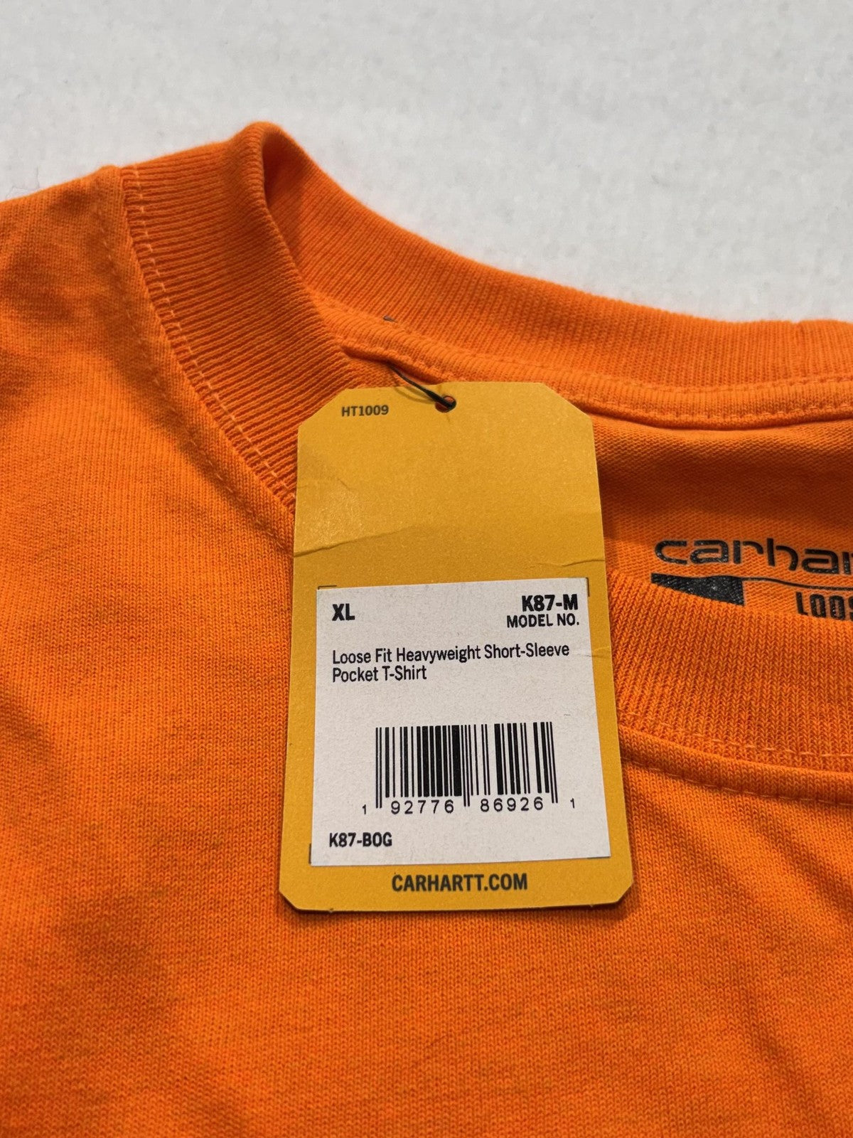 Carhartt Shirt Mens XL Orange K87 Loose Fit Pocket T-Shirt Heavyweight Workwear
