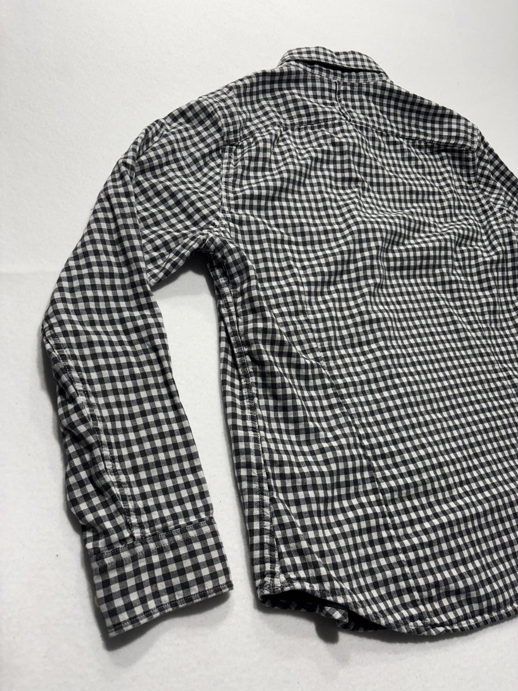 Banana Republic Shirt Mens Large Black Check Soft Wash Lined Button Up Slim