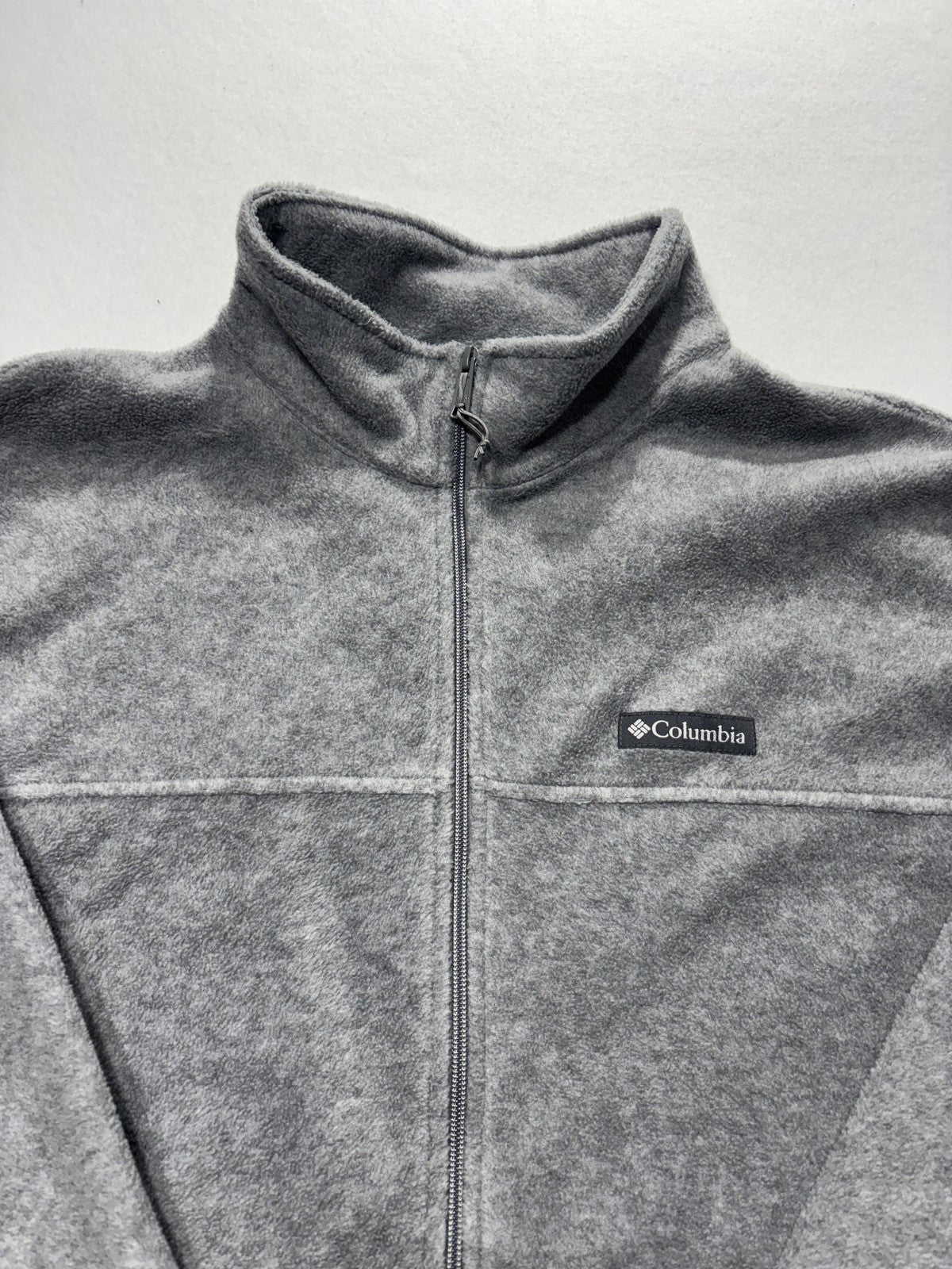 Columbia Jacket Mens 3XL Gray Fleece Full Zip Stand Collar Lightweight Outdoor