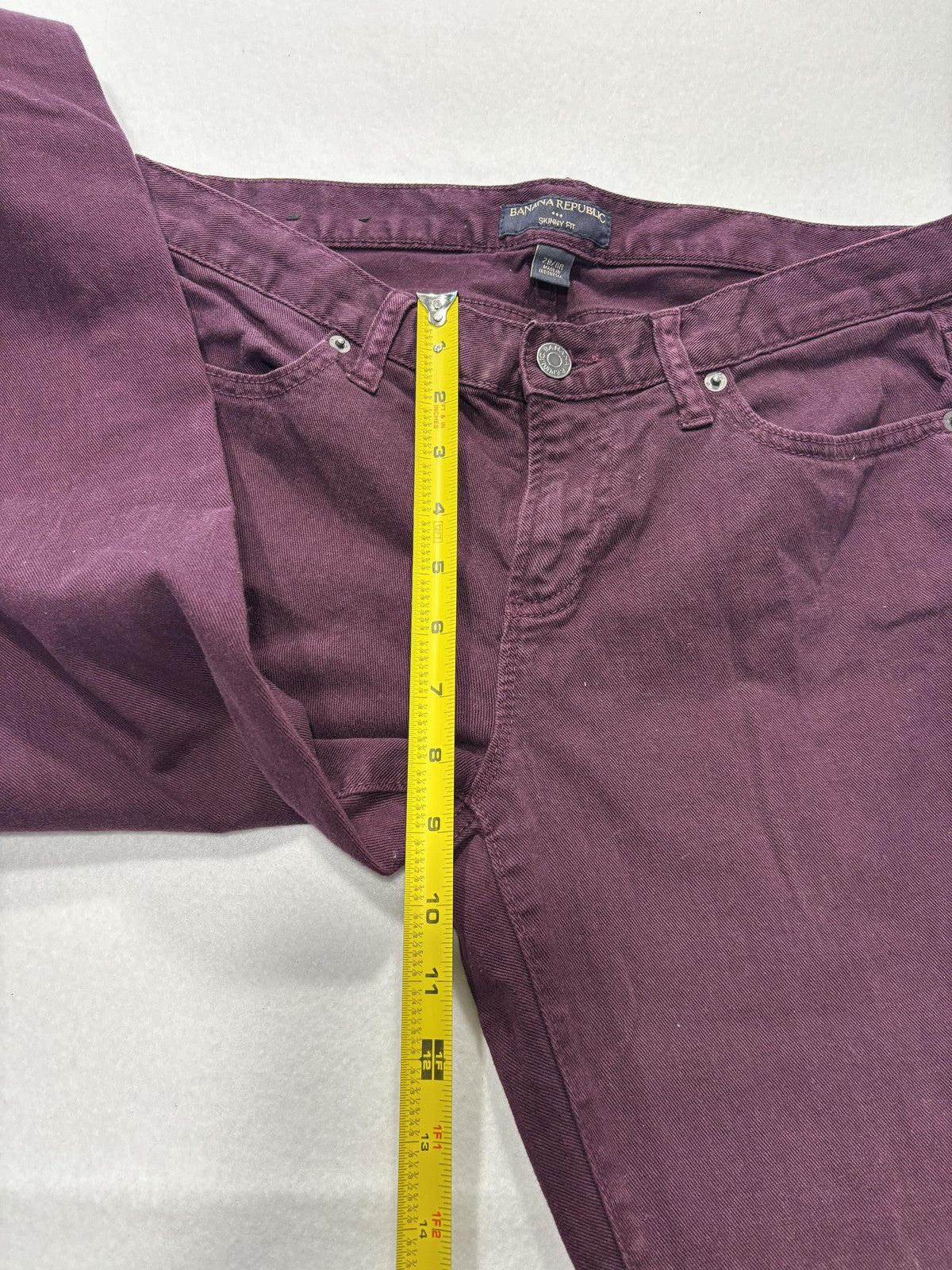 Banana Republic Skinny Jeans Womens 6 Purple Dark Wash Mid Rise Stretch 29x30