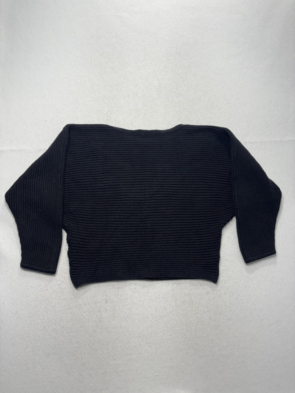 Anthropologie Sweater Womens Small Black Boat Neck Dolman Knit Pullover Relaxed