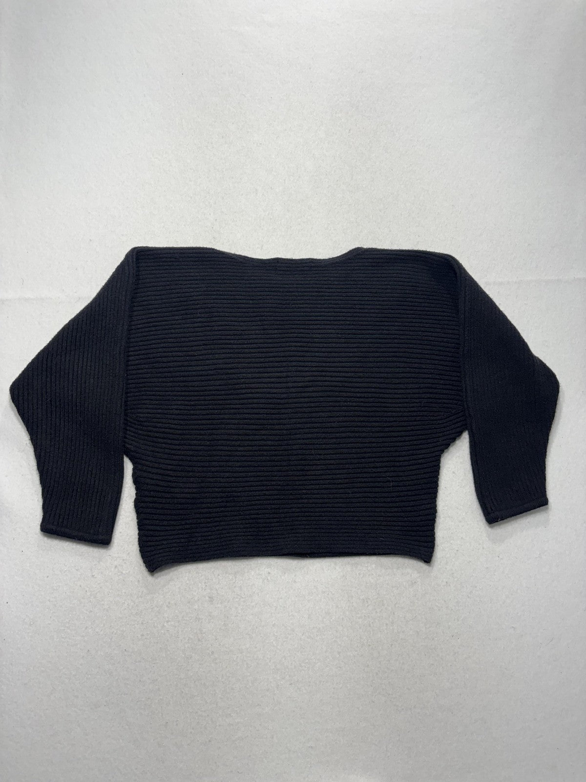 Anthropologie Sweater Womens Small Black Boat Neck Dolman Knit Pullover Relaxed